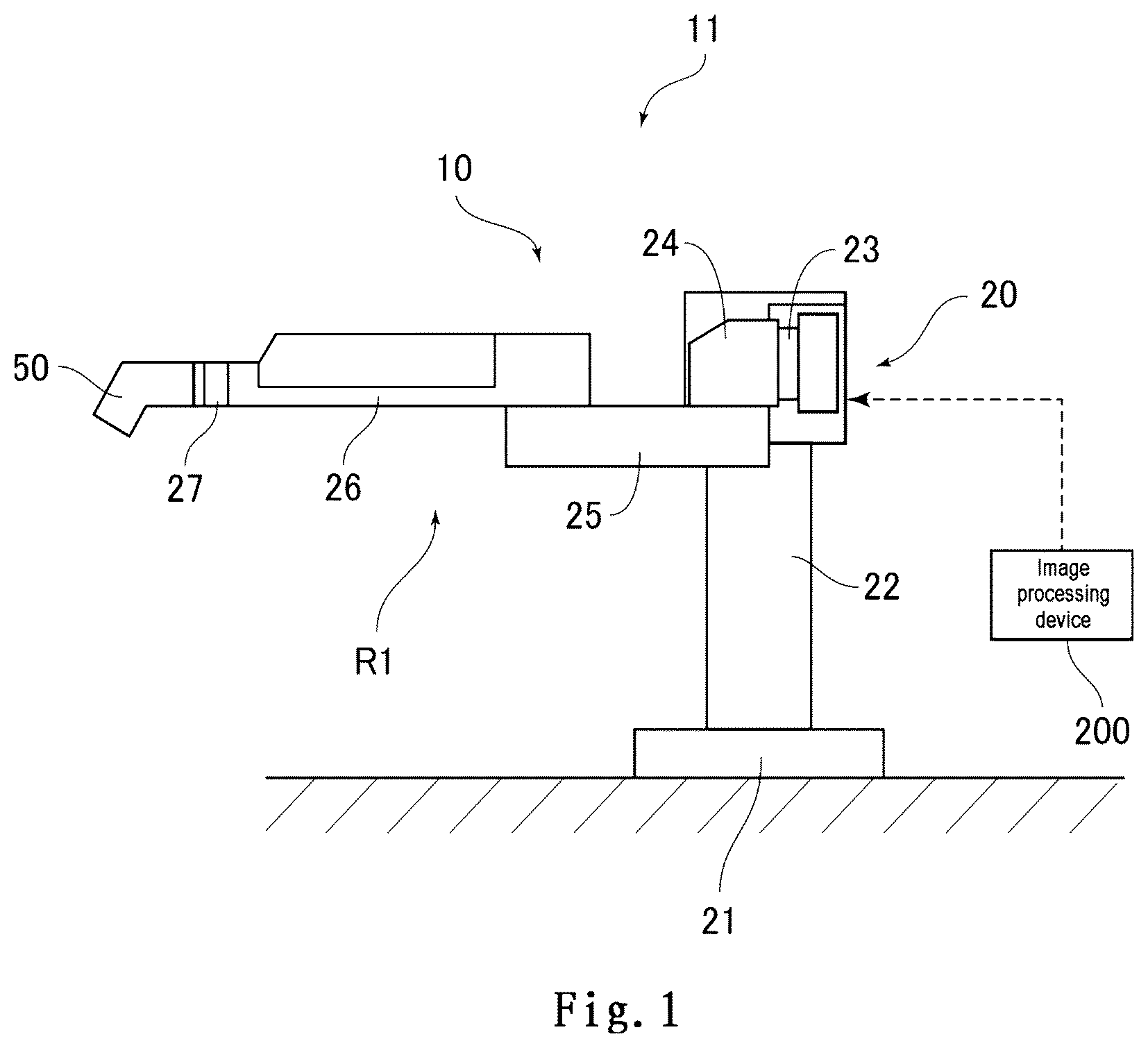 Patent US12157237 — Painting robot system and painting method — Figure 1
