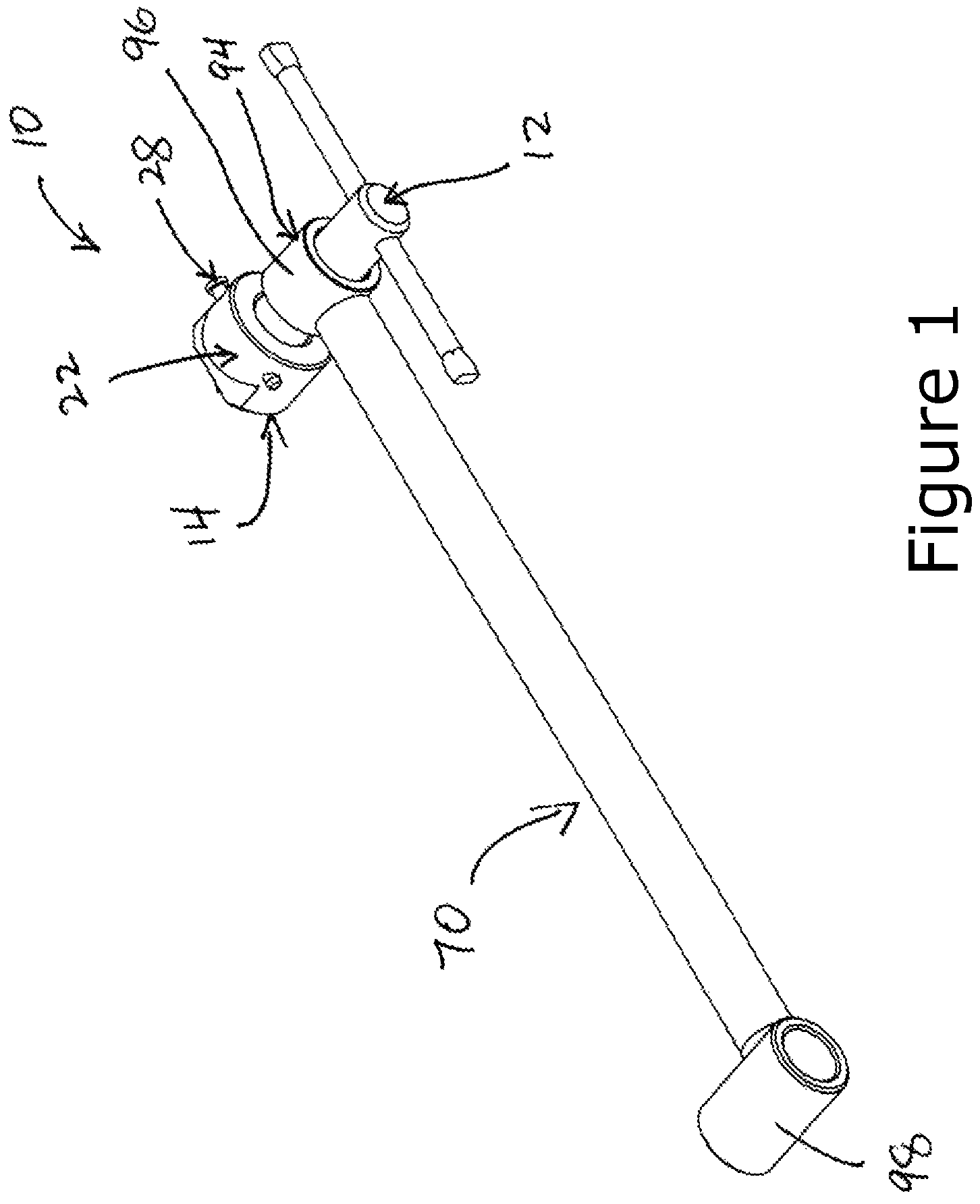Patent US12157248 — Log dog and adjustable log dog set bar assembly — Figure 1