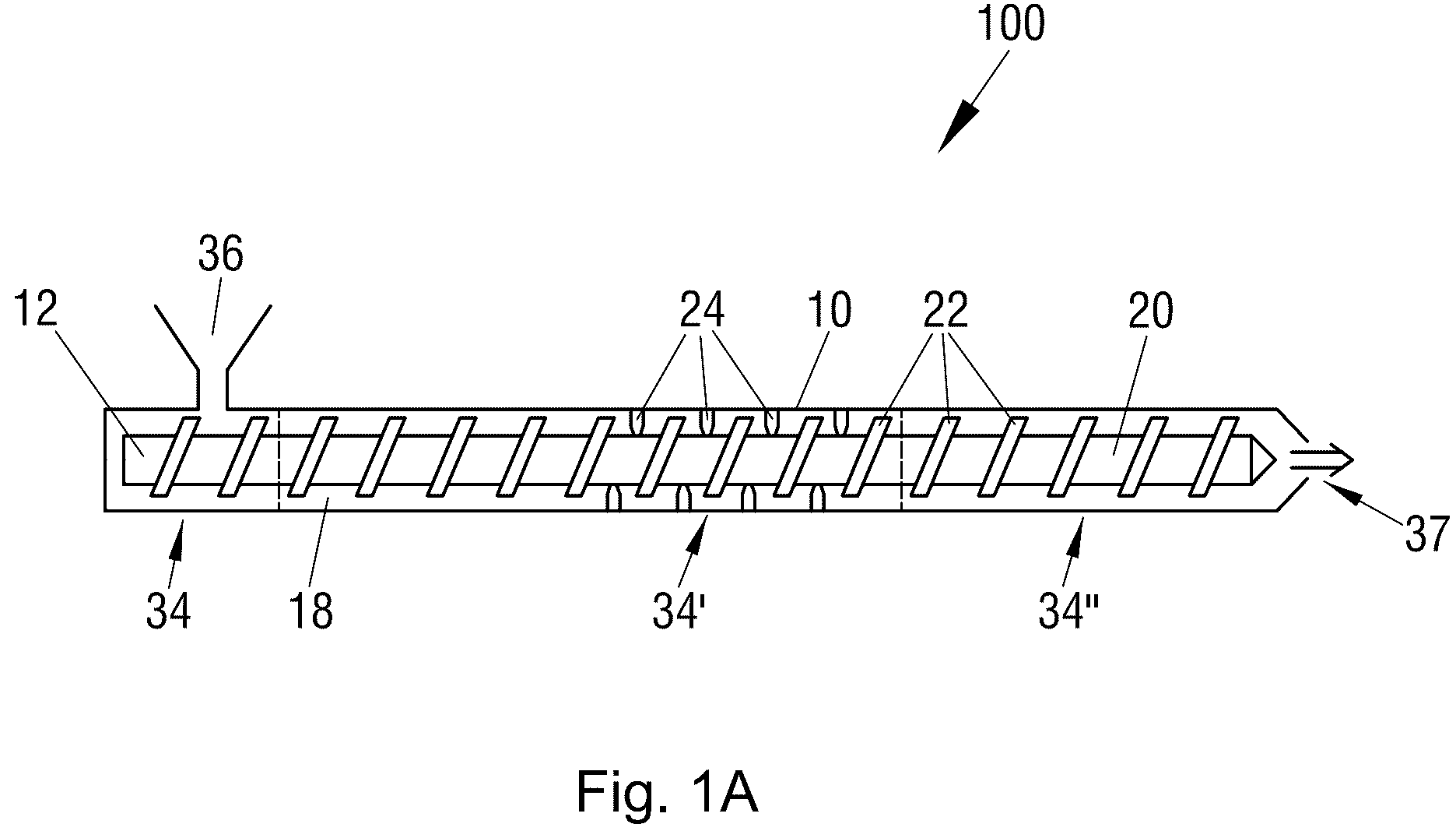 Patent US12157261 — Mixing and plasticating machine having a filling device with a separating wall, where the filling device is arranged on a housing of the machine, and method related thereto — Figure 1
