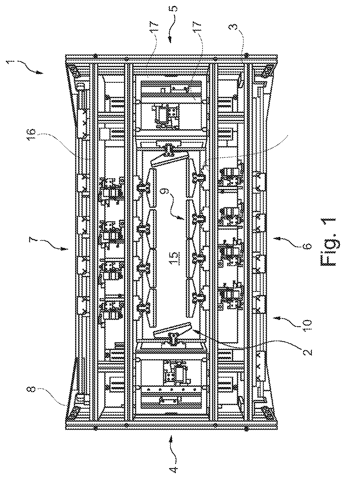 Patent US12157266 — Gripper for a draping frame and for a device, draping frame, device and method for the forming of and/or covering using a film element, system for manufacturing a moulded part or a covered component, method for retro-fitting a device of this type, method for manufacturing a covered component — Figure 1