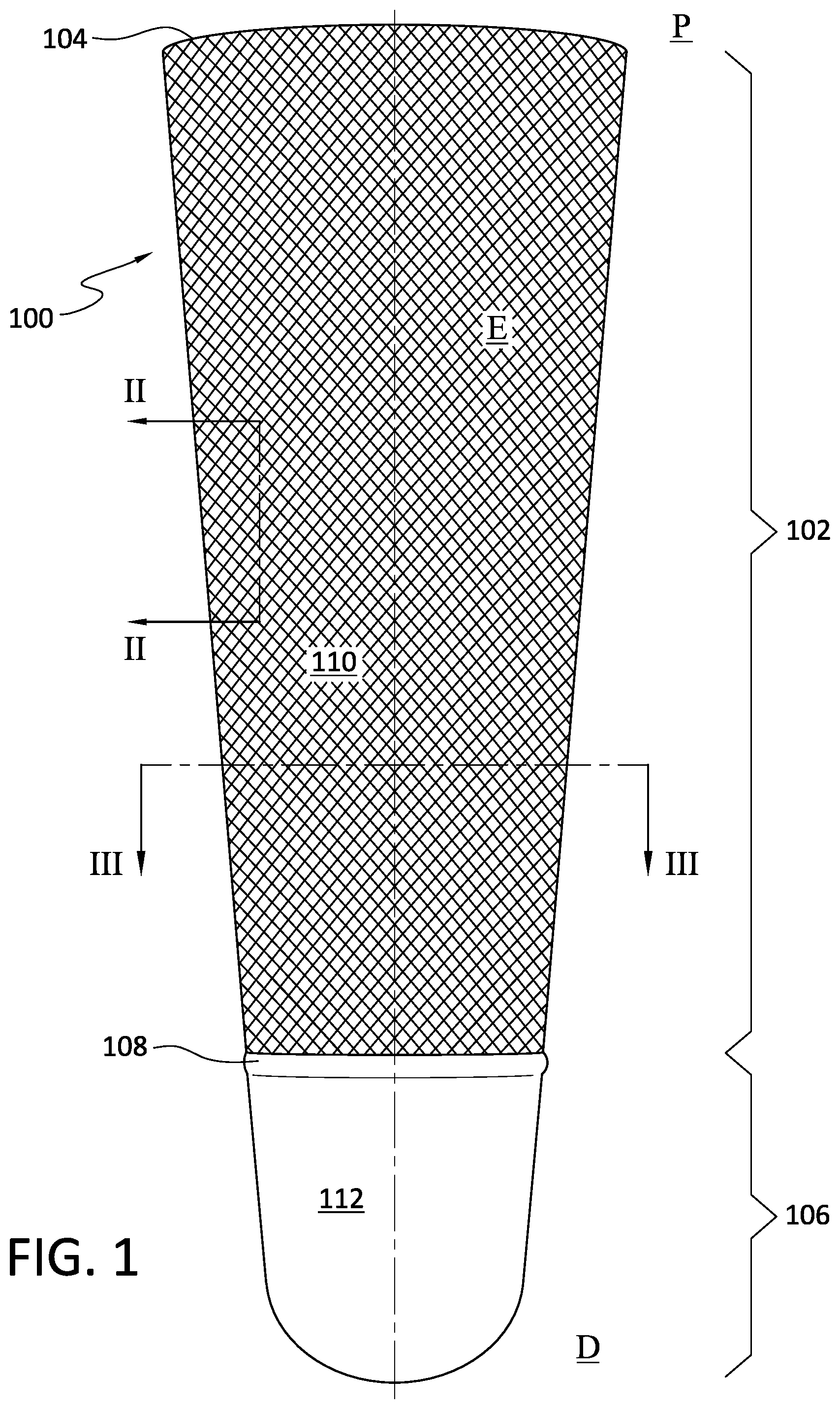 Patent US12157269 Figure 1 – Medical device including a structure based on filaments