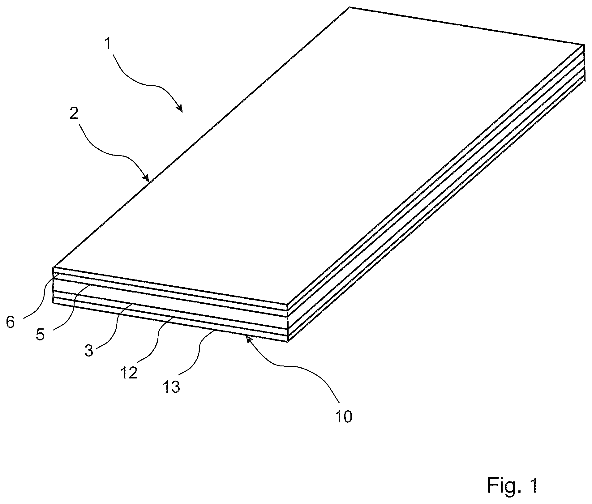Patent US12157295 — Building panel and a method to produce such a building panel — Figure 1