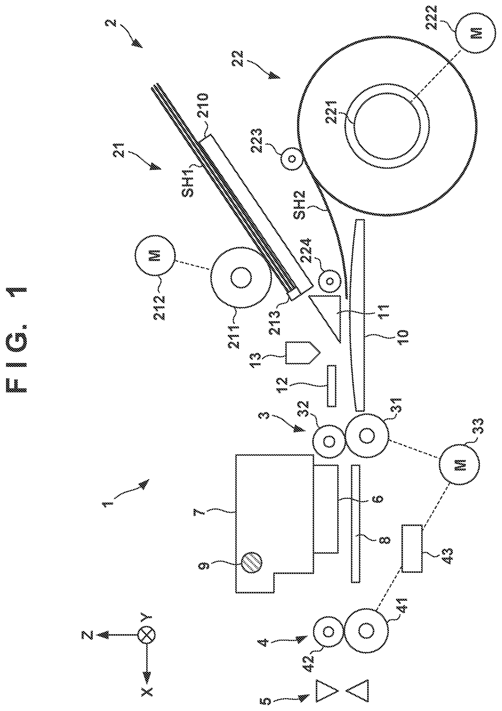 Patent US12157299 — Printing apparatus, printing method, and non-transitory computer-readable storage medium — Figure 1