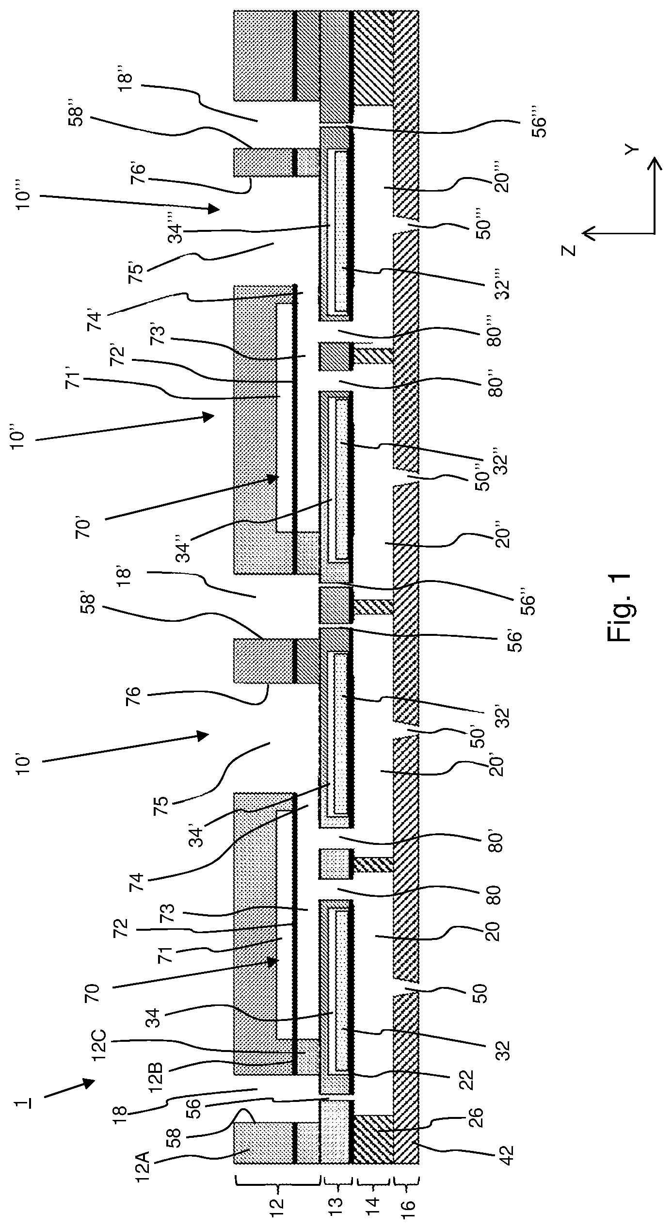 Patent US12157313 — Inkjet print head with continuous flow and pressure pulse dampening — Figure 1