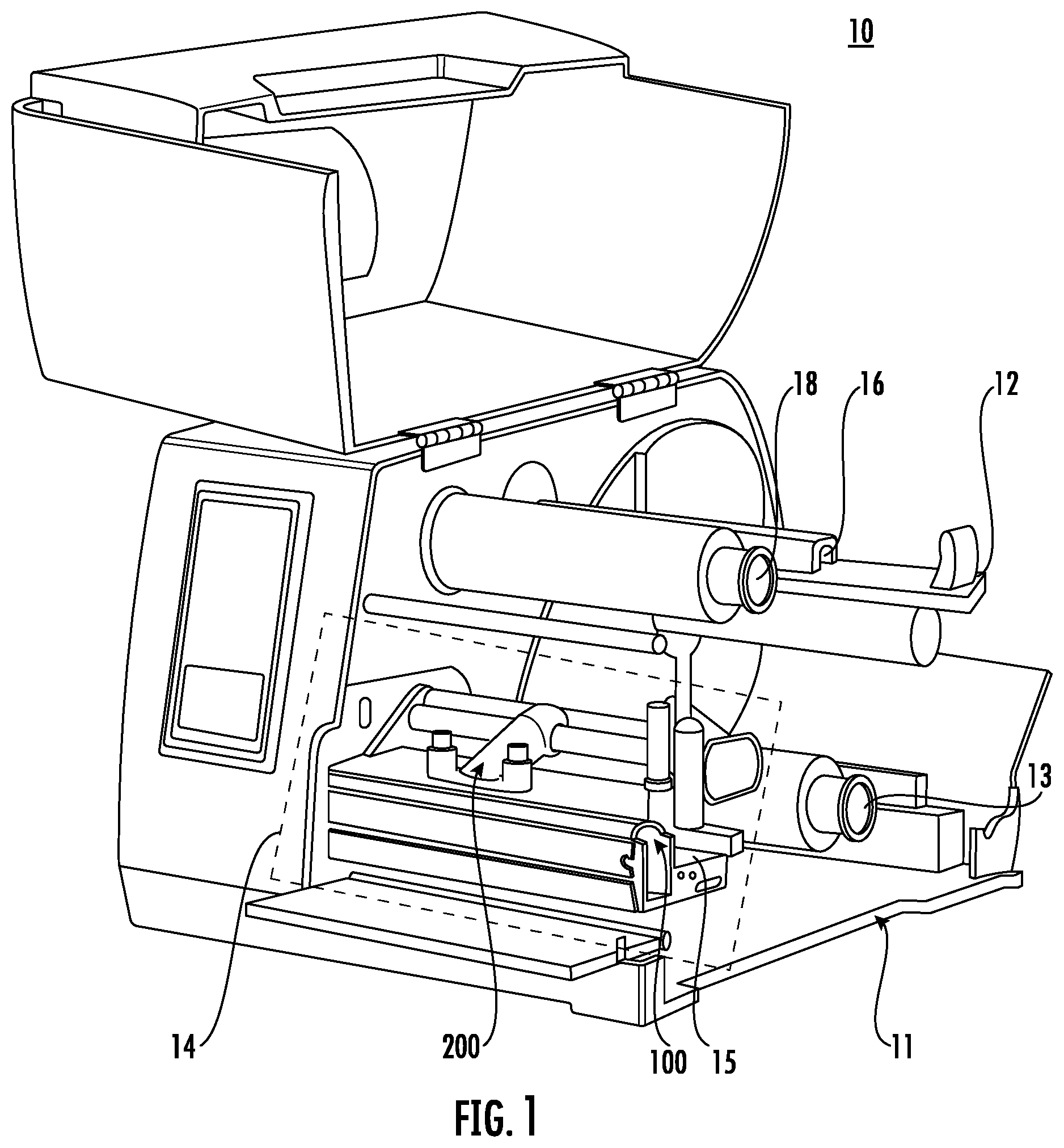 Patent US12157324 — Printhead pressure arm assembly for a printing apparatus — Figure 1