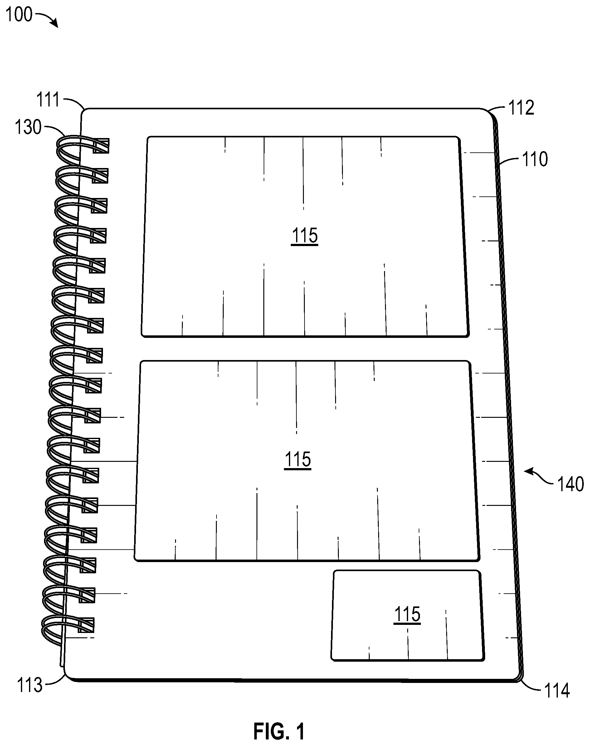 Patent US12157331 — Notebooks with removable components — Figure 1
