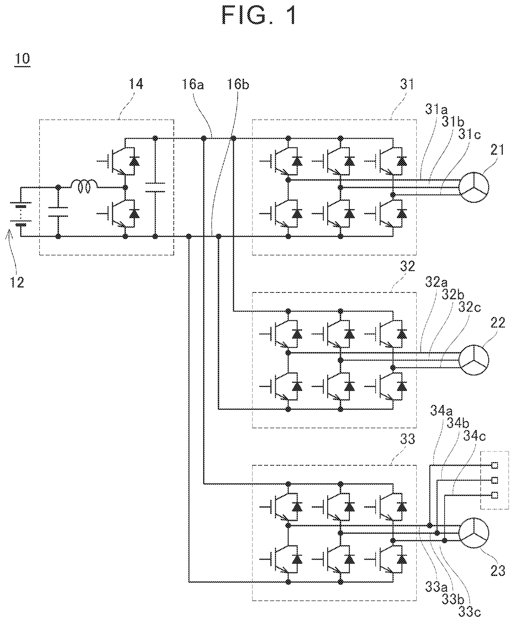 Patent US12157372 — Vehicle comprising changeover device and output connector for supplying different voltage types — Figure 1