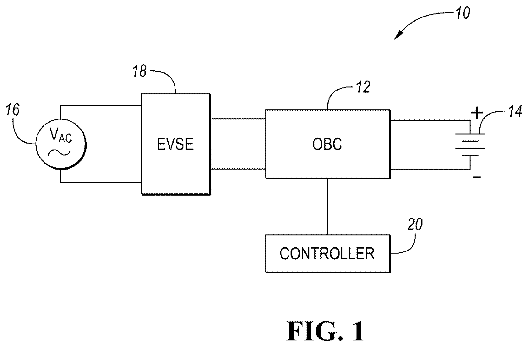 Patent US12157375 — Method and system for voltage-based detection of loss of neutral between on-board charger and multi-phase mains supply — Figure 1