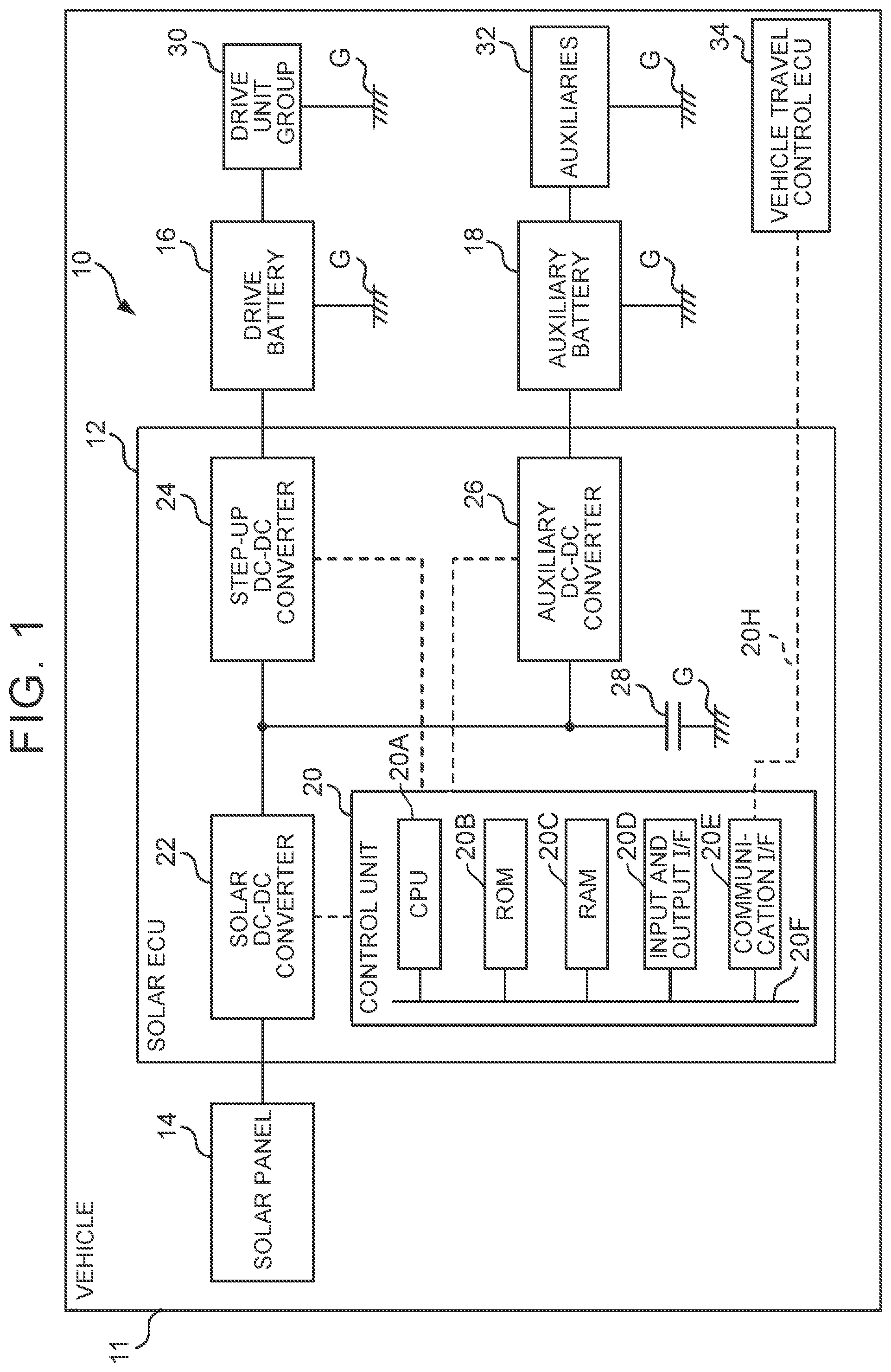 Patent US12157401 — Power generation control apparatus, vehicle, control method, and control program — Figure 1