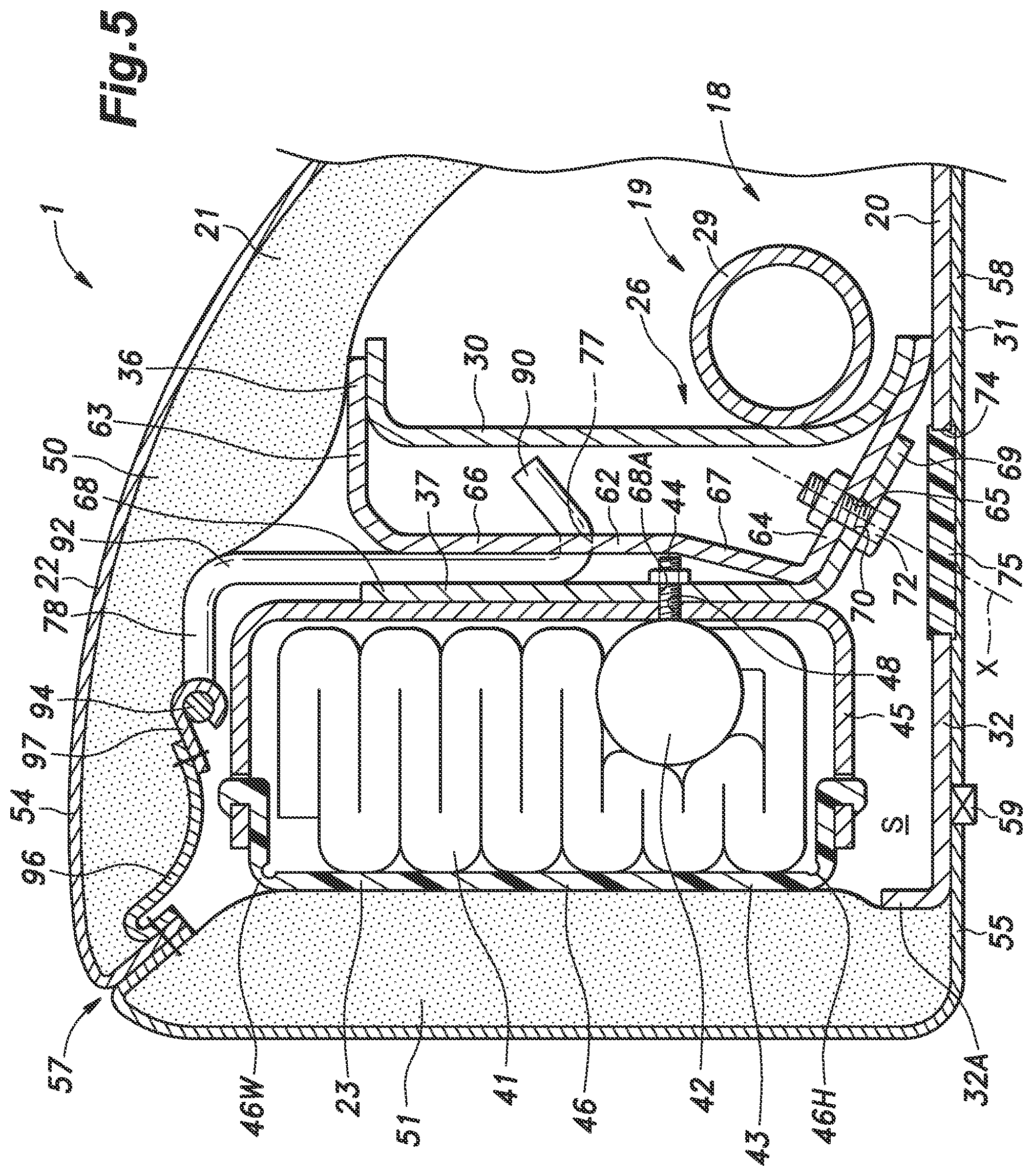 Patent US12157428 Figure 5 – Vehicle seat