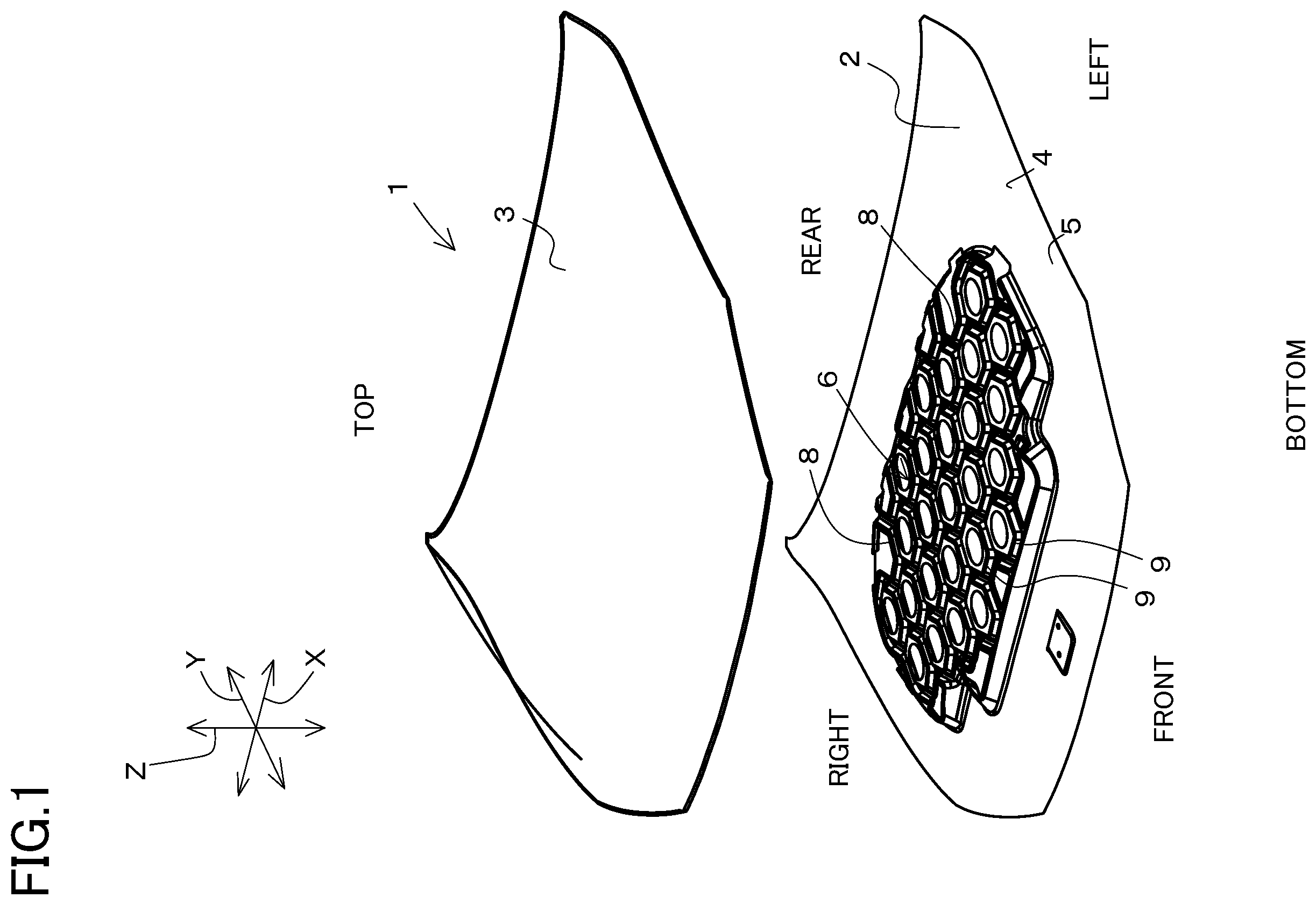 Patent US12157430 — Automobile hood — Figure 1