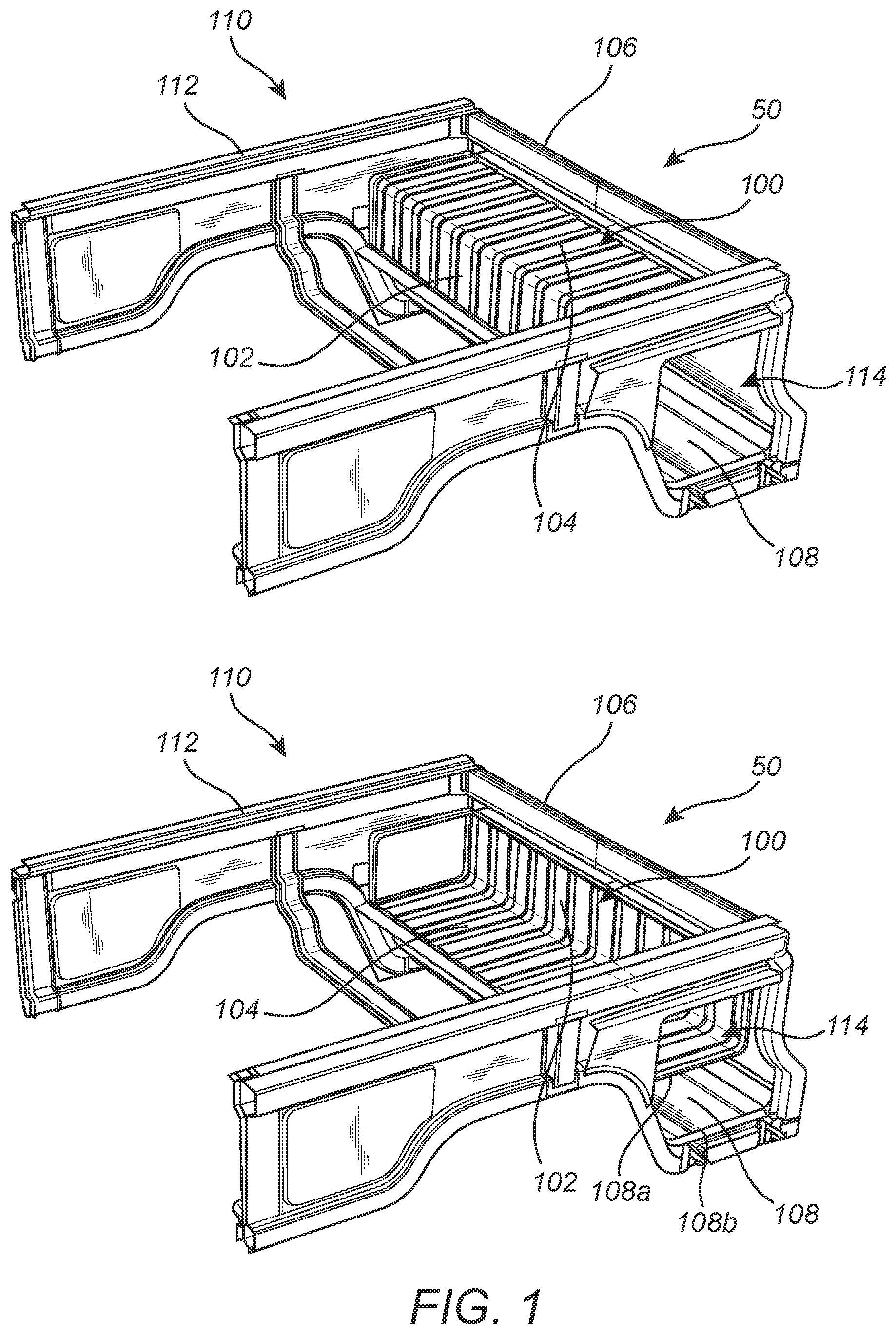 Patent US12157435 — Storage tunnel assembly for the bed of a pickup truck or other vehicle — Figure 1