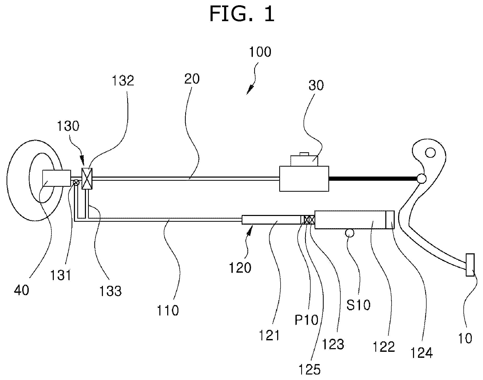 Patent US12157448 Figure 1 – Emergency braking device for automobile