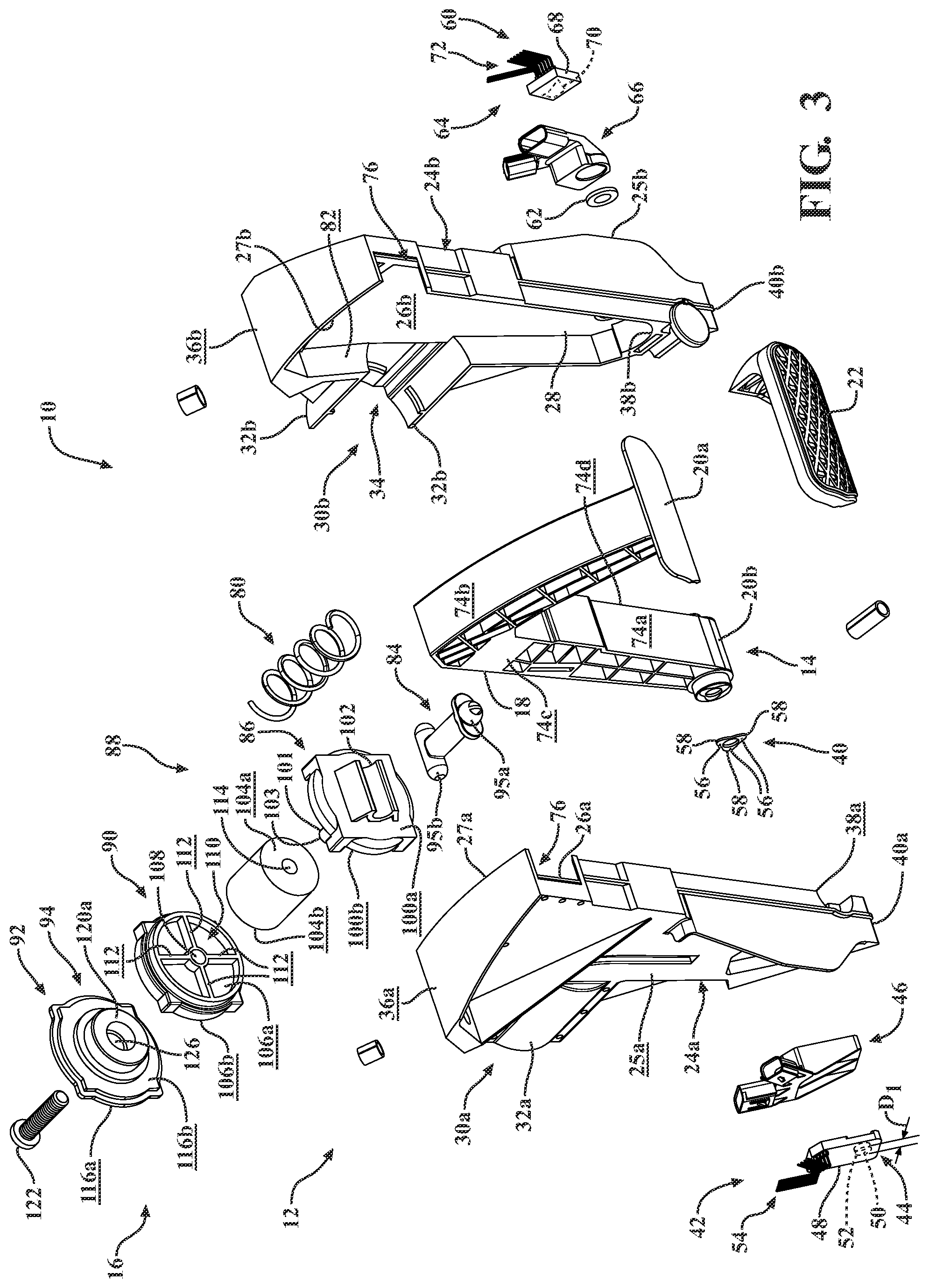Patent US12157450 Figure 2 – Passive pedal force emulator pedal assembly