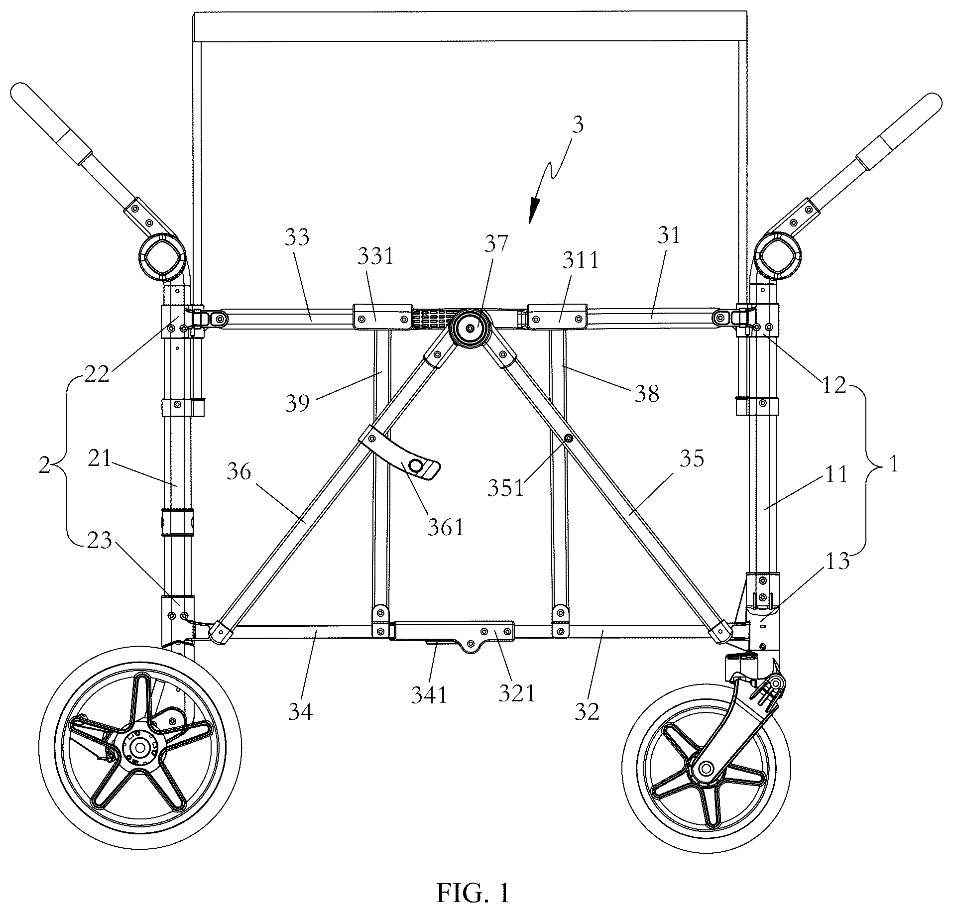 Patent US12157512 — Folding cart — Figure 1