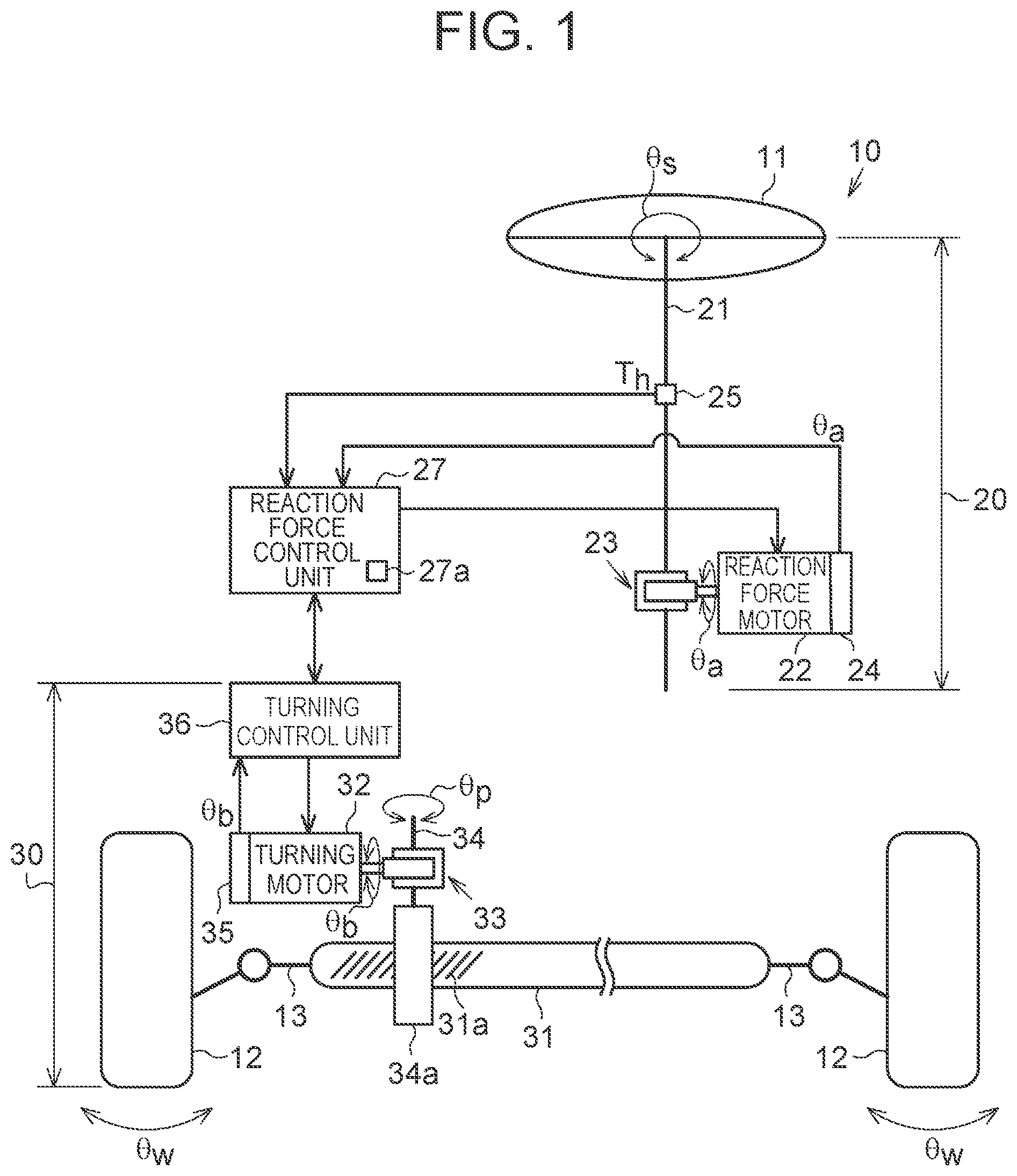 Patent US12157524 — Steering device — Figure 1