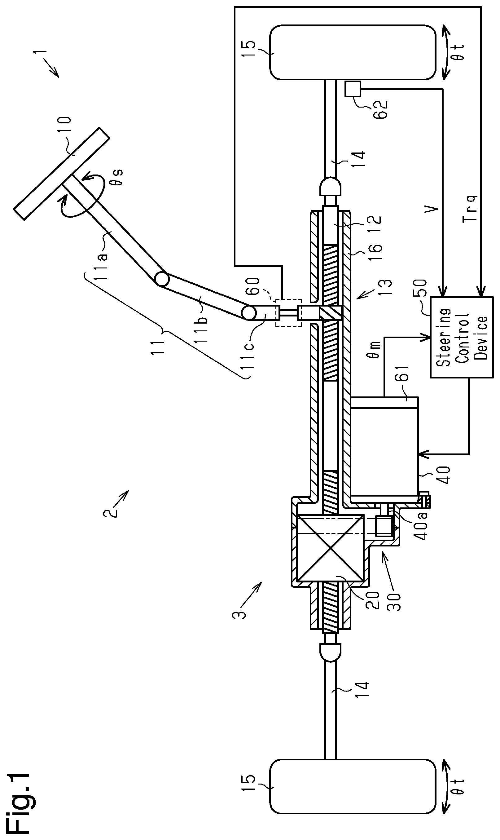 Patent US12157527 — Steering control device — Figure 1