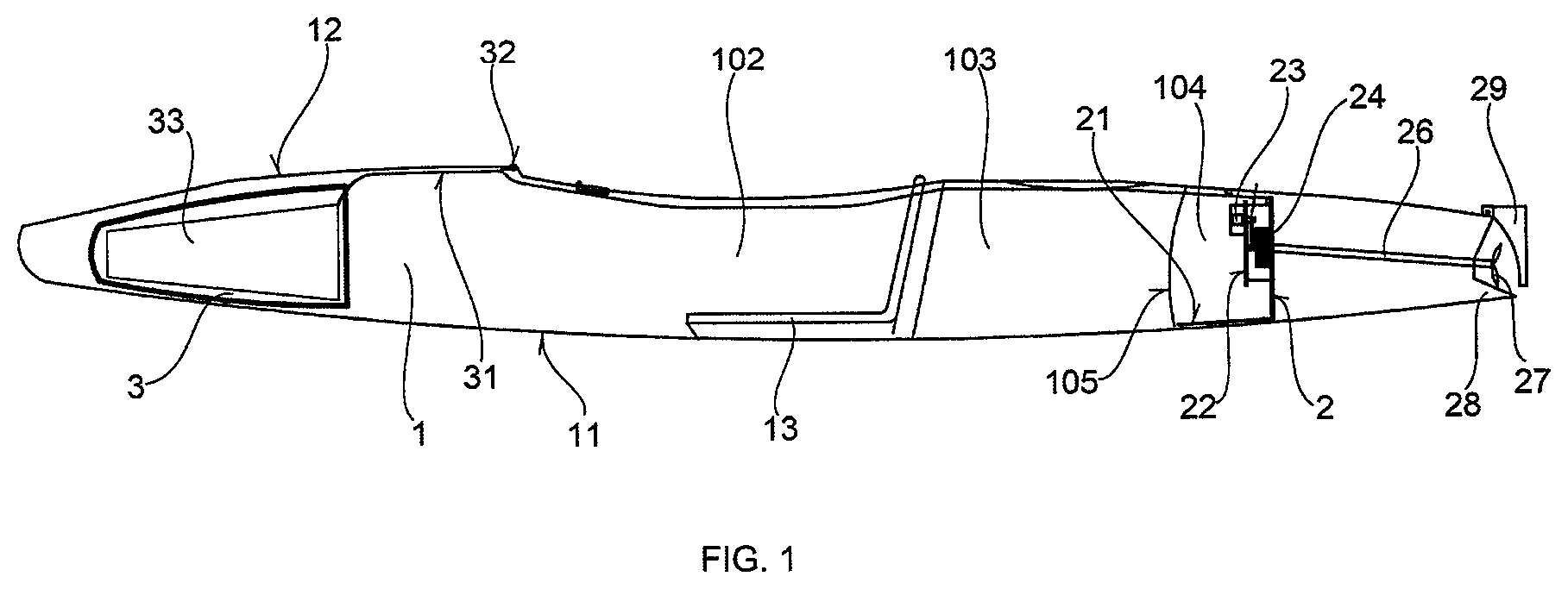 Patent US12157542 — Kayak with additional drive — Figure 1