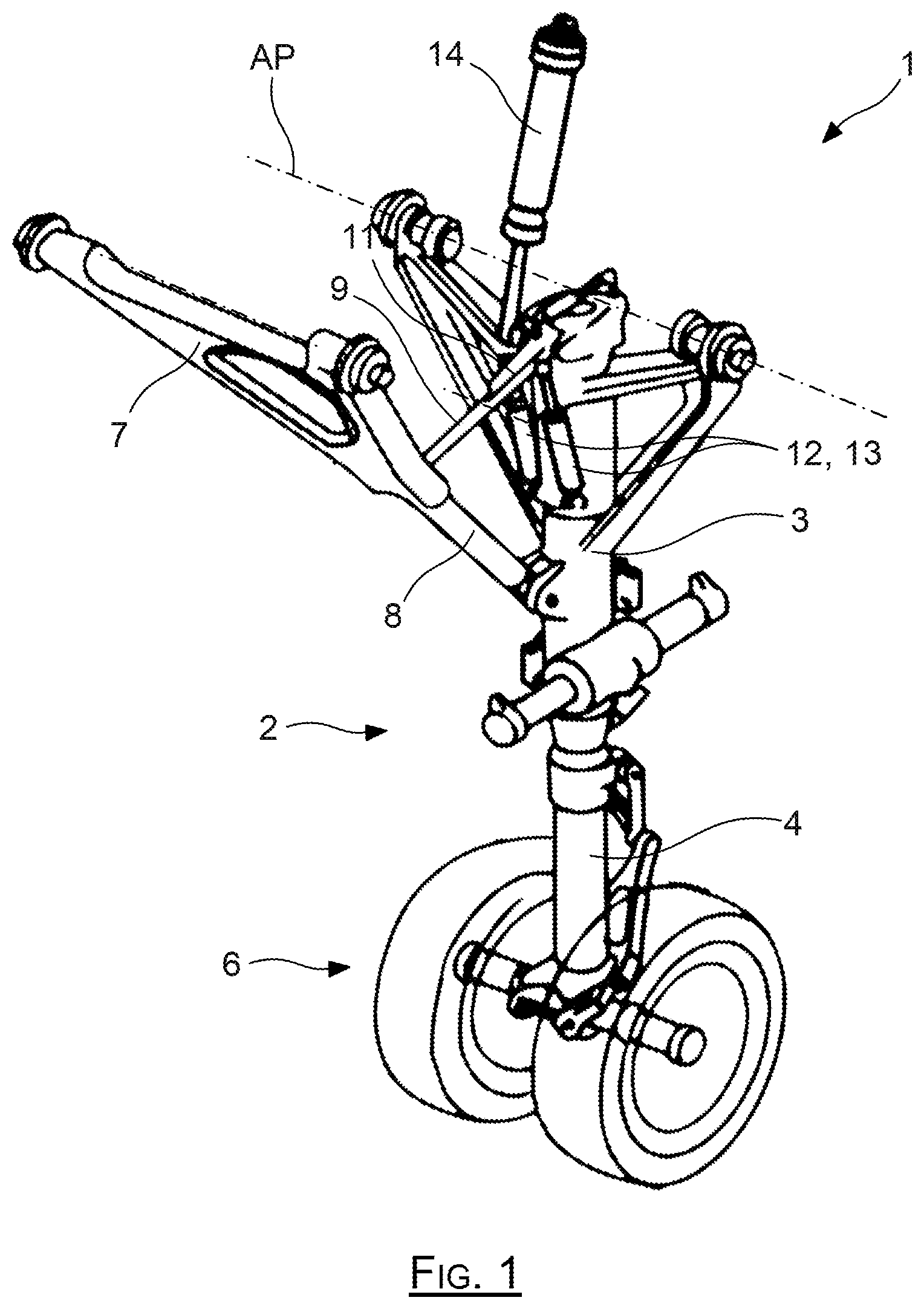 Patent US12157559 — Arrangement for locking an aircraft landing gear — Figure 1