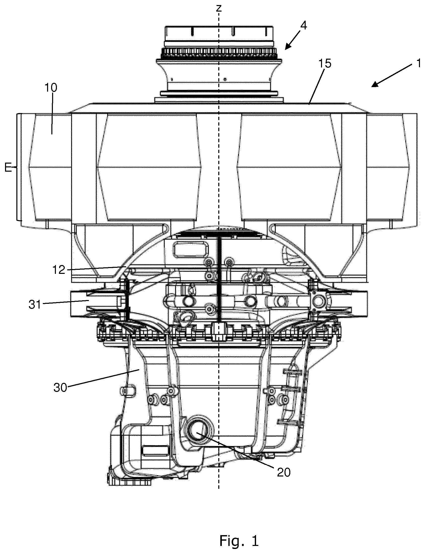 Patent US12157561 — Rotorcraft having an electric drive for driving a main and/or tail rotor of the rotorcraft — Figure 1