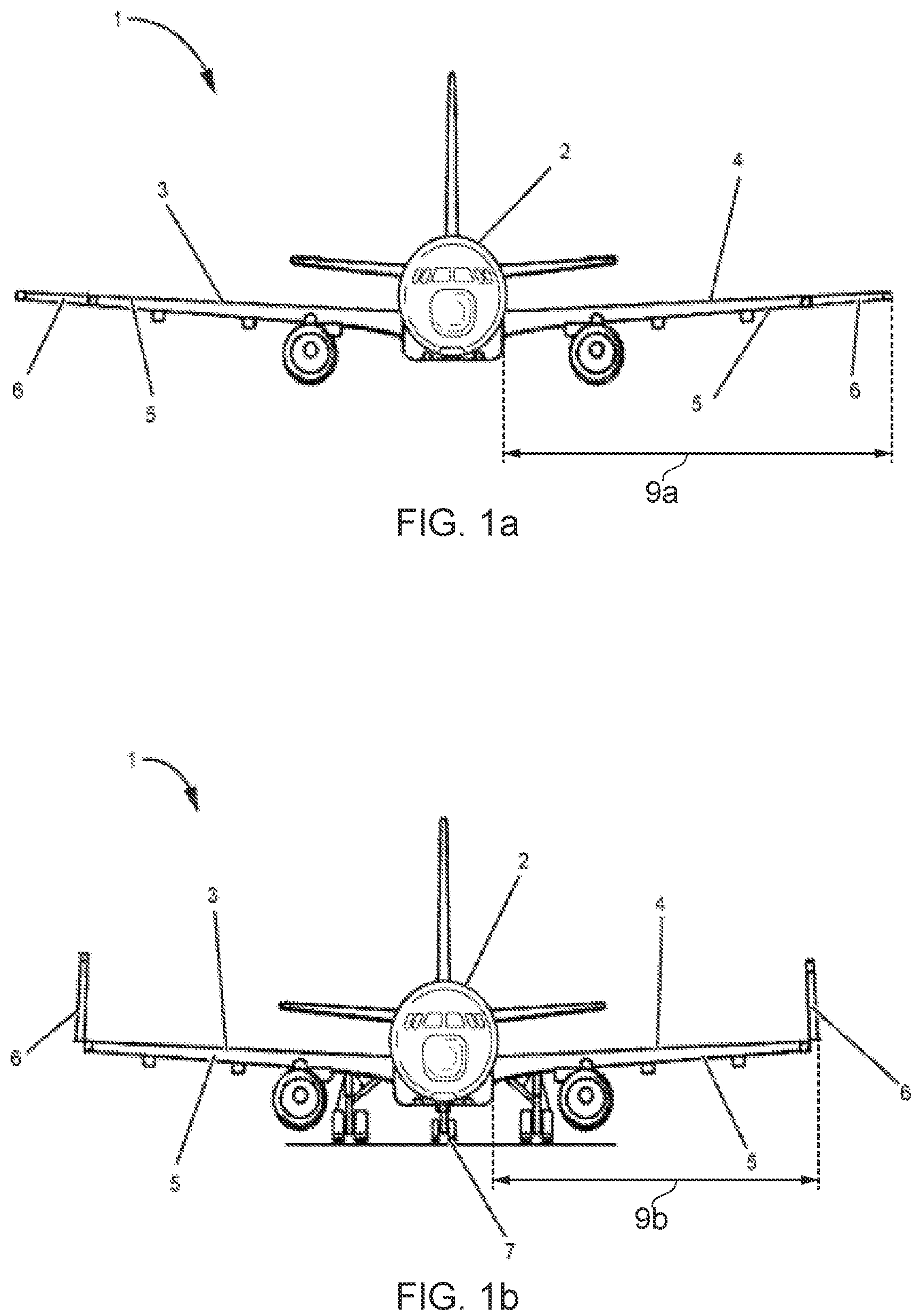 Patent US12157567 — Aircraft wing with movable wing tip device — Figure 1