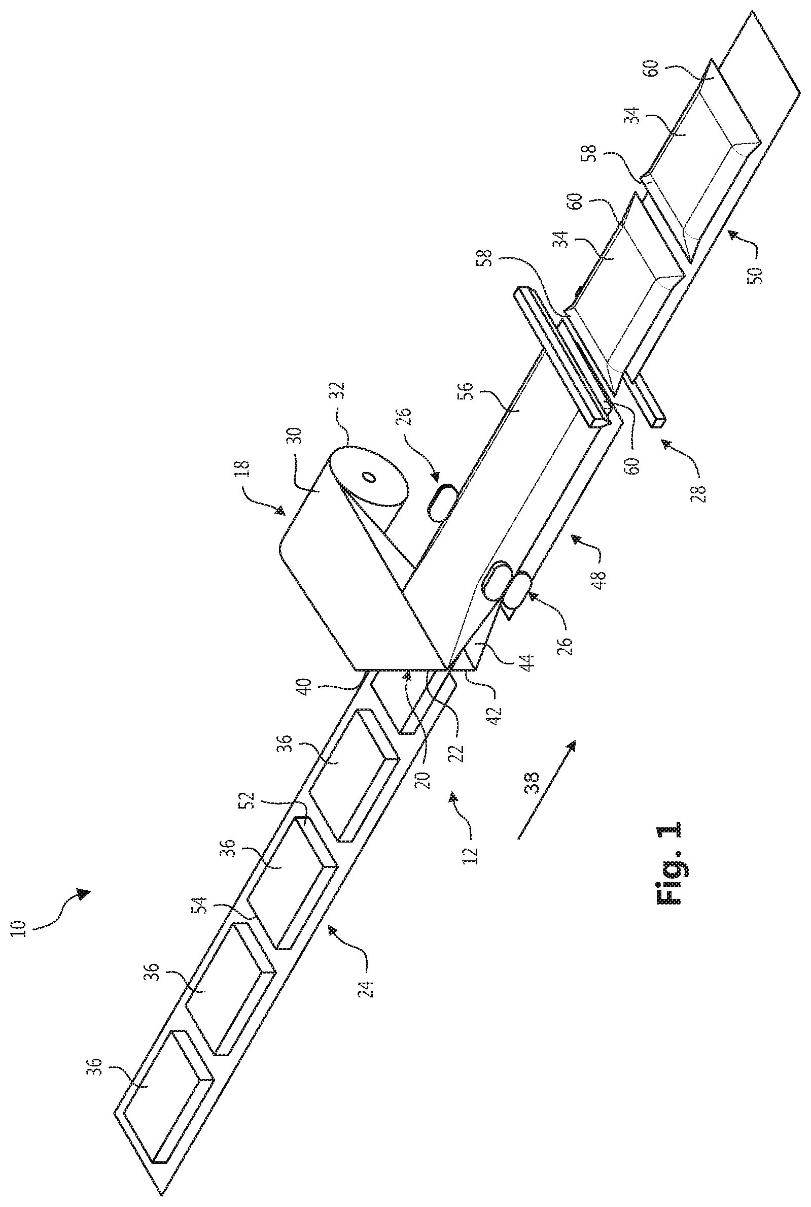 Patent US12157597 — End seal carriage velocity differential — Figure 1