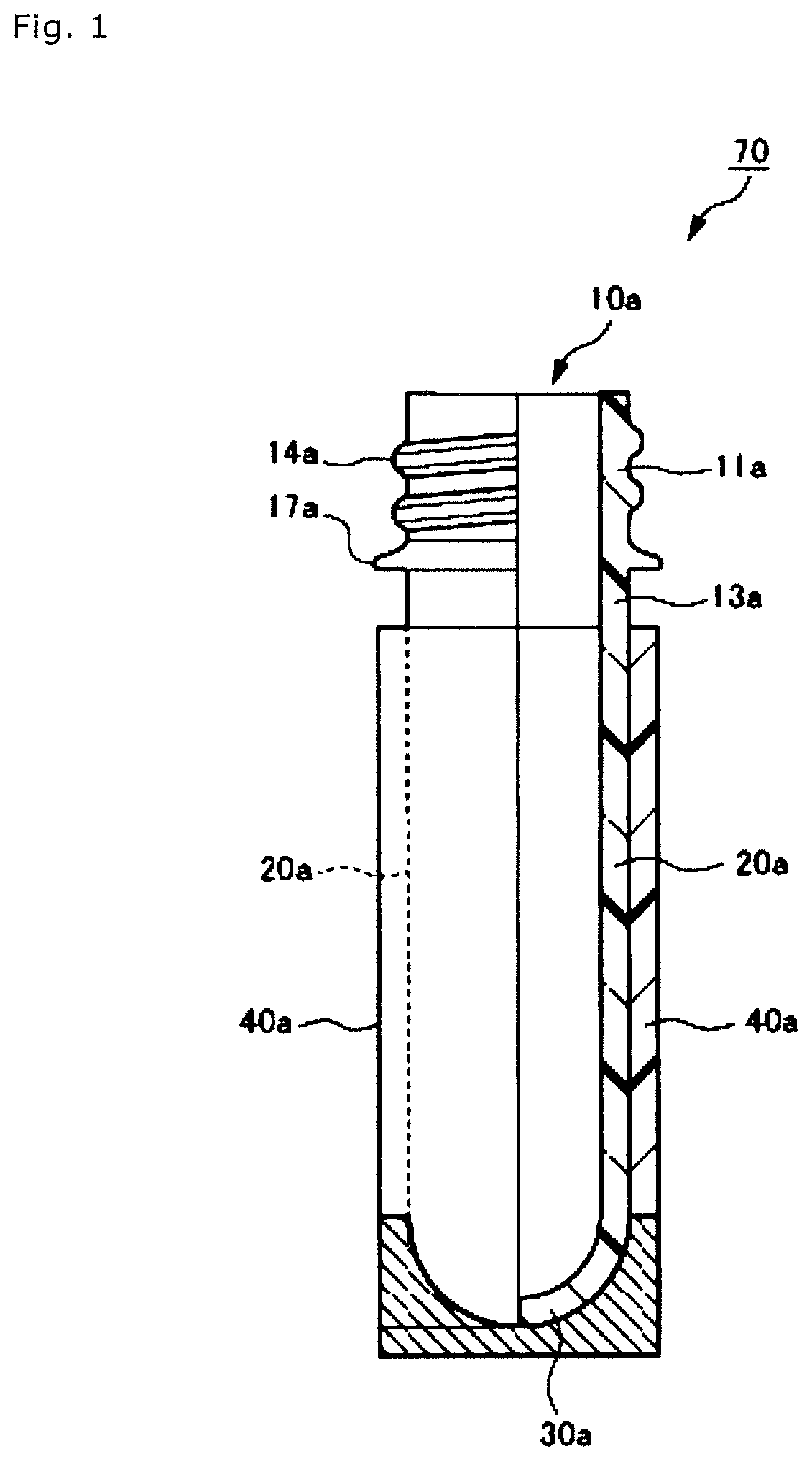 Patent US12157601 — Composite preform and method for producing the same, composite container and method for producing the same, and composite container product loaded with beer — Figure 1