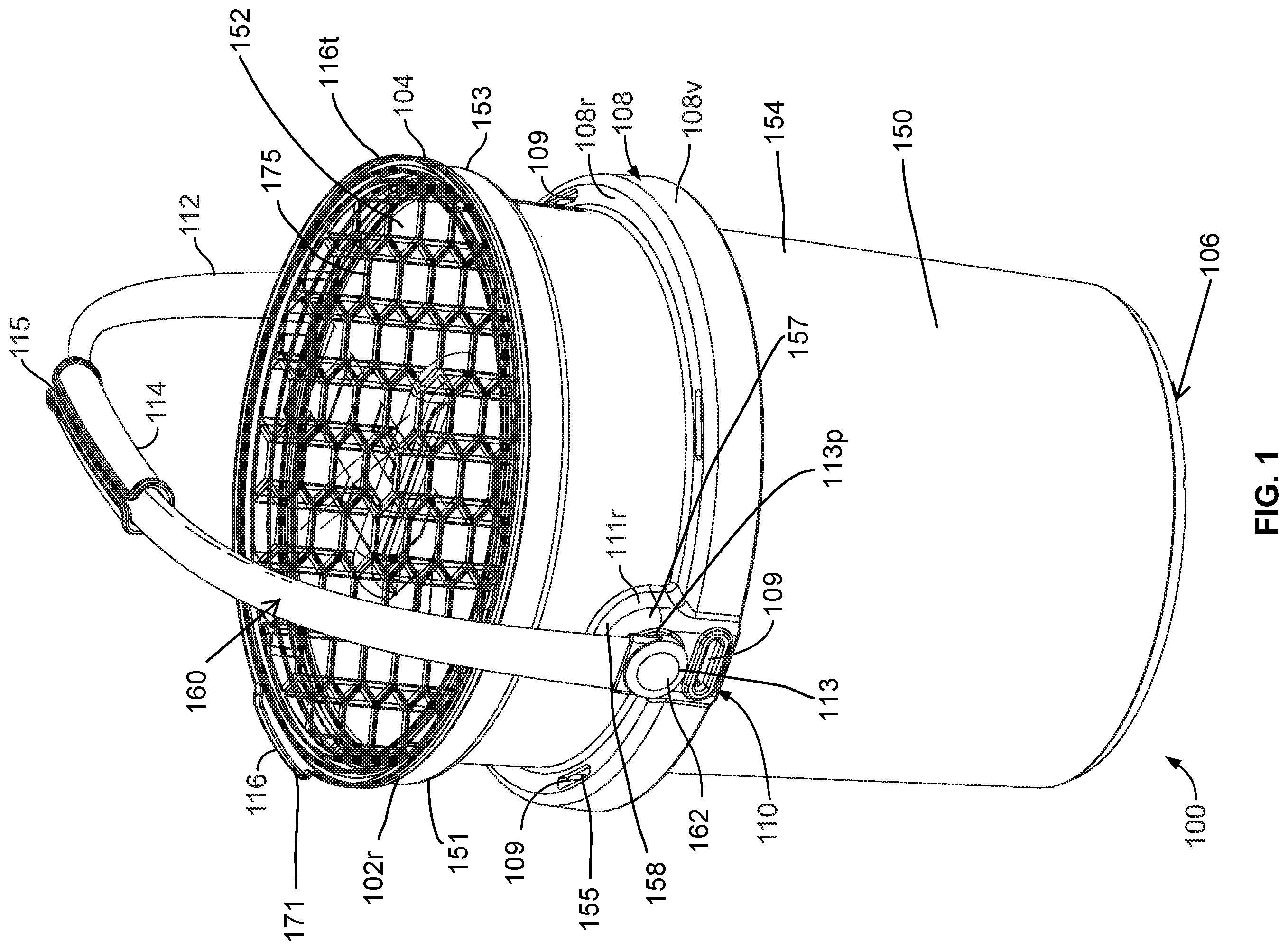 Patent US12157604 — Portable container and container assembly — Figure 1