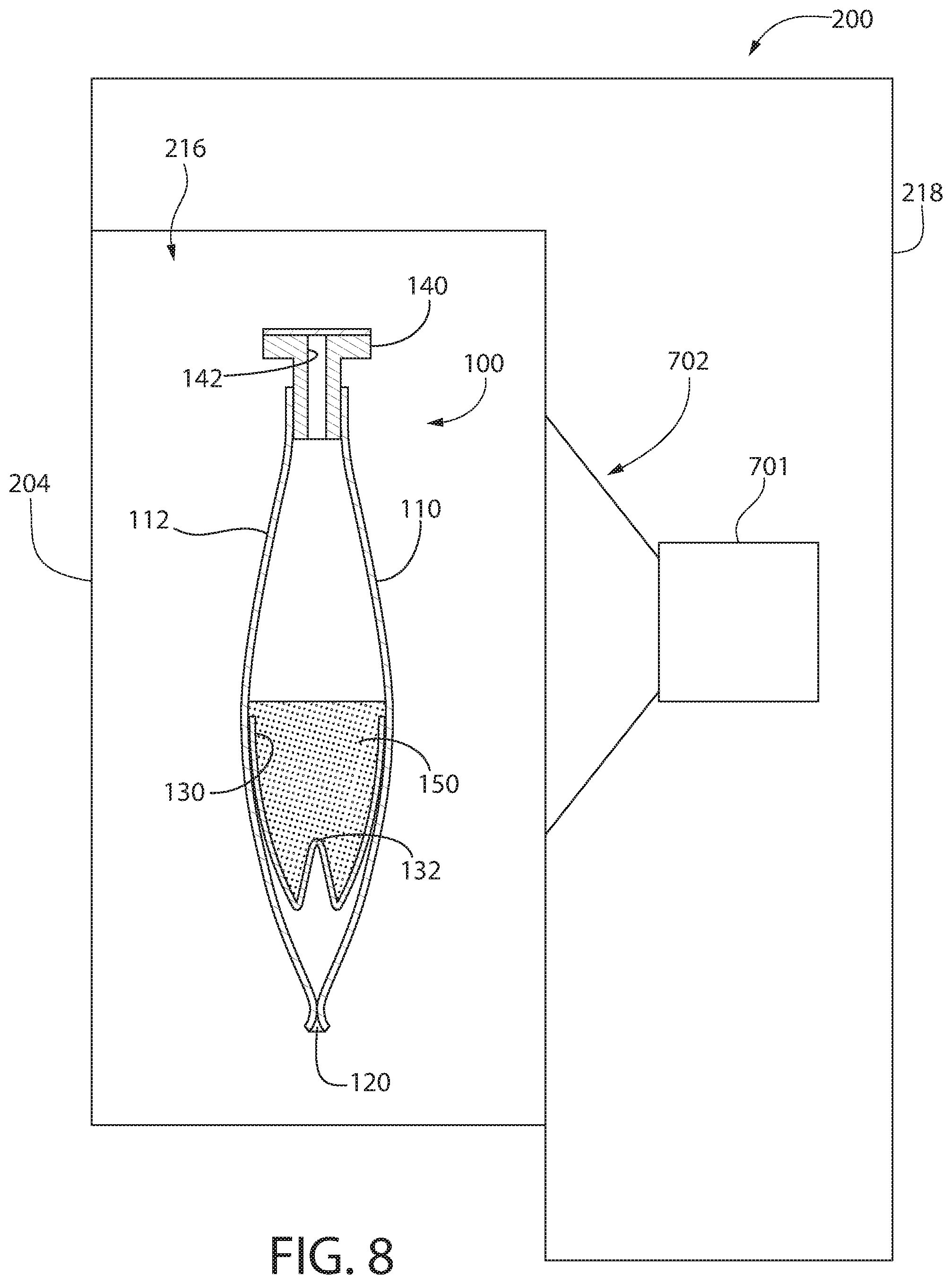 Patent US12157625 Figure 8 – Beverage-ingredient container