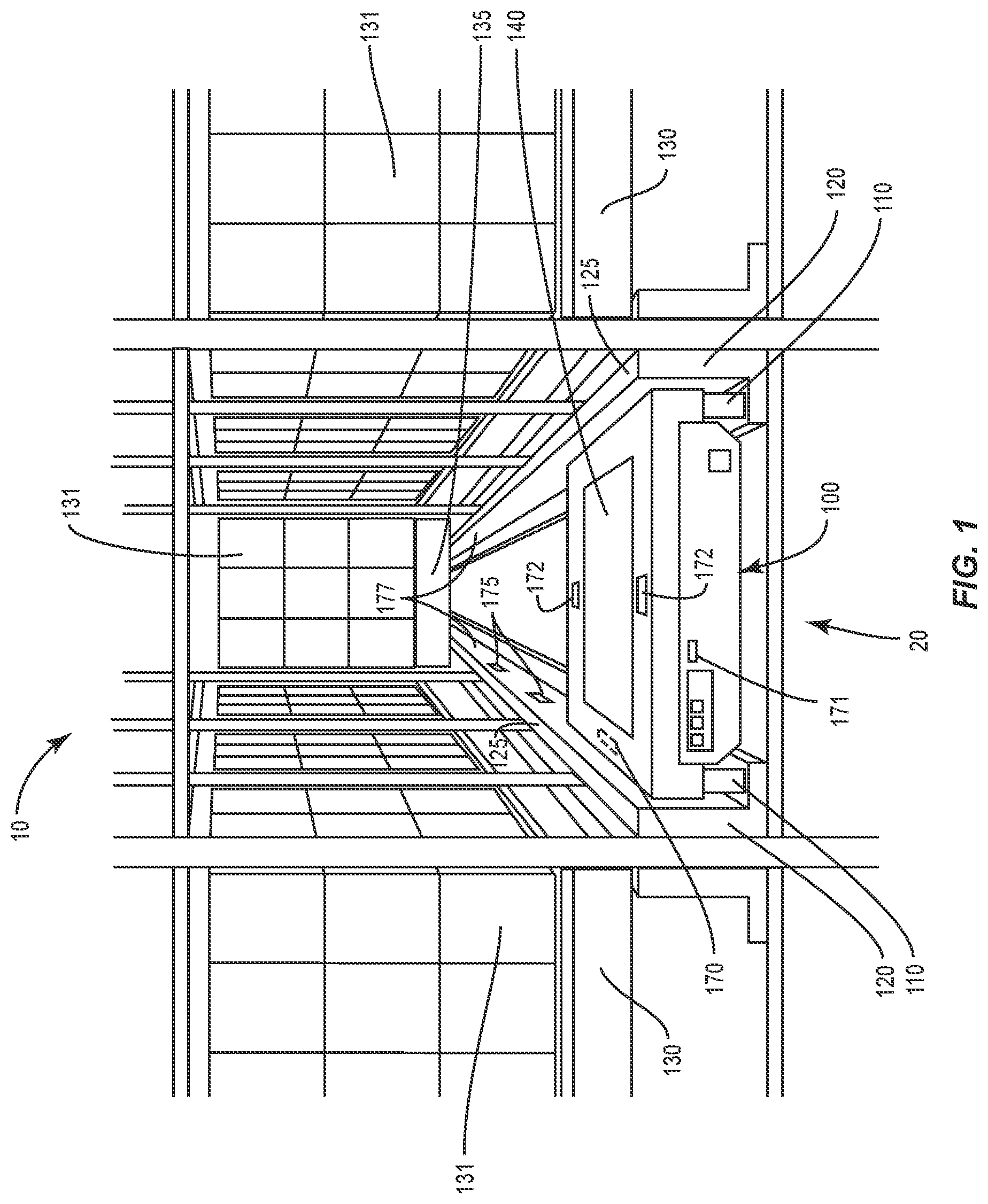 Patent US12157633 — Pallet spacing system and method — Figure 1