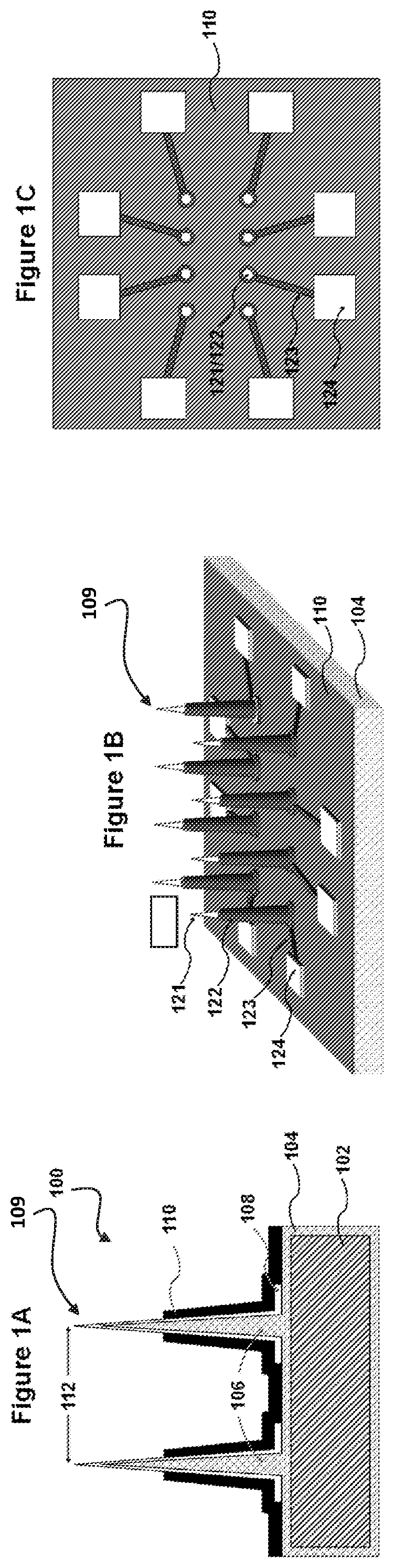Patent US12157666 — Sharp, vertically aligned nanowire electrode arrays, high-yield fabrication and intracellular recording — Figure 1