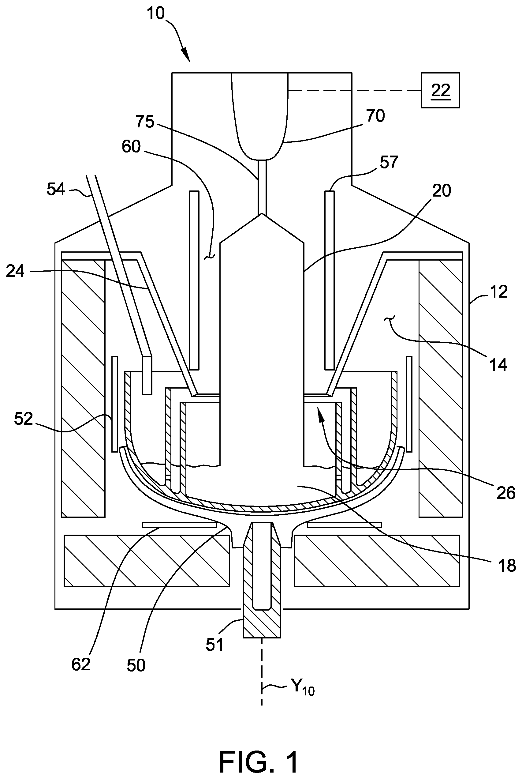 Patent US12157954 — Crystal pulling systems having a cover member for covering the silicon charge — Figure 1
