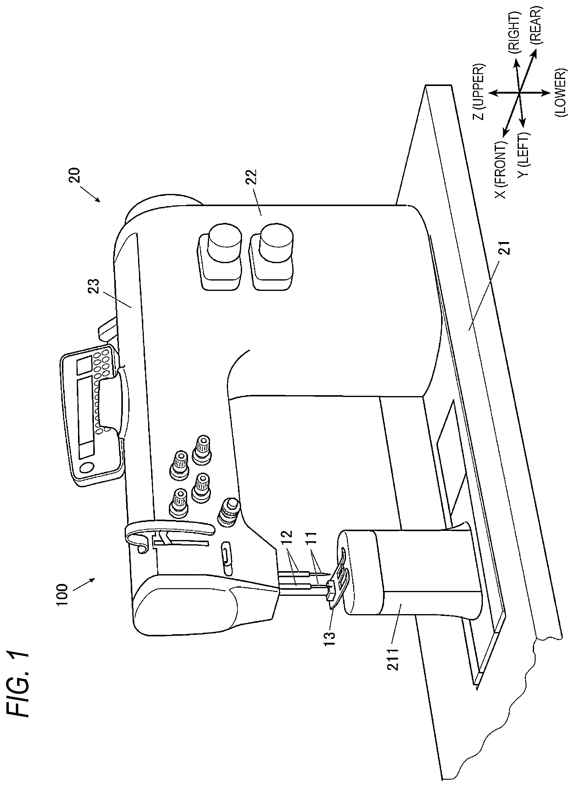 Patent US12157962 — Sewing machine — Figure 1