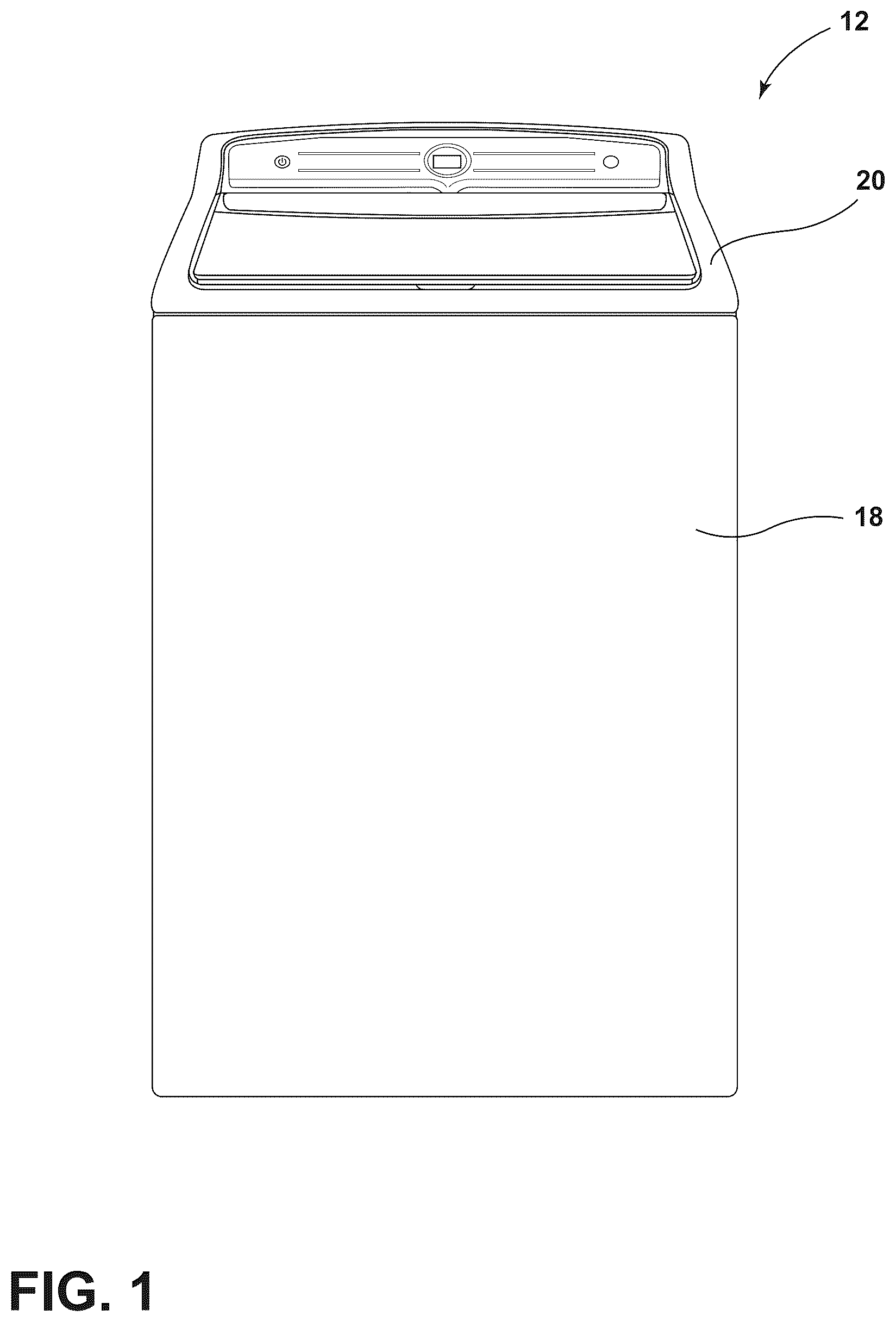 Patent US12157964 — Detachable pretreat sink for laundry appliance having an operable washboard — Figure 1