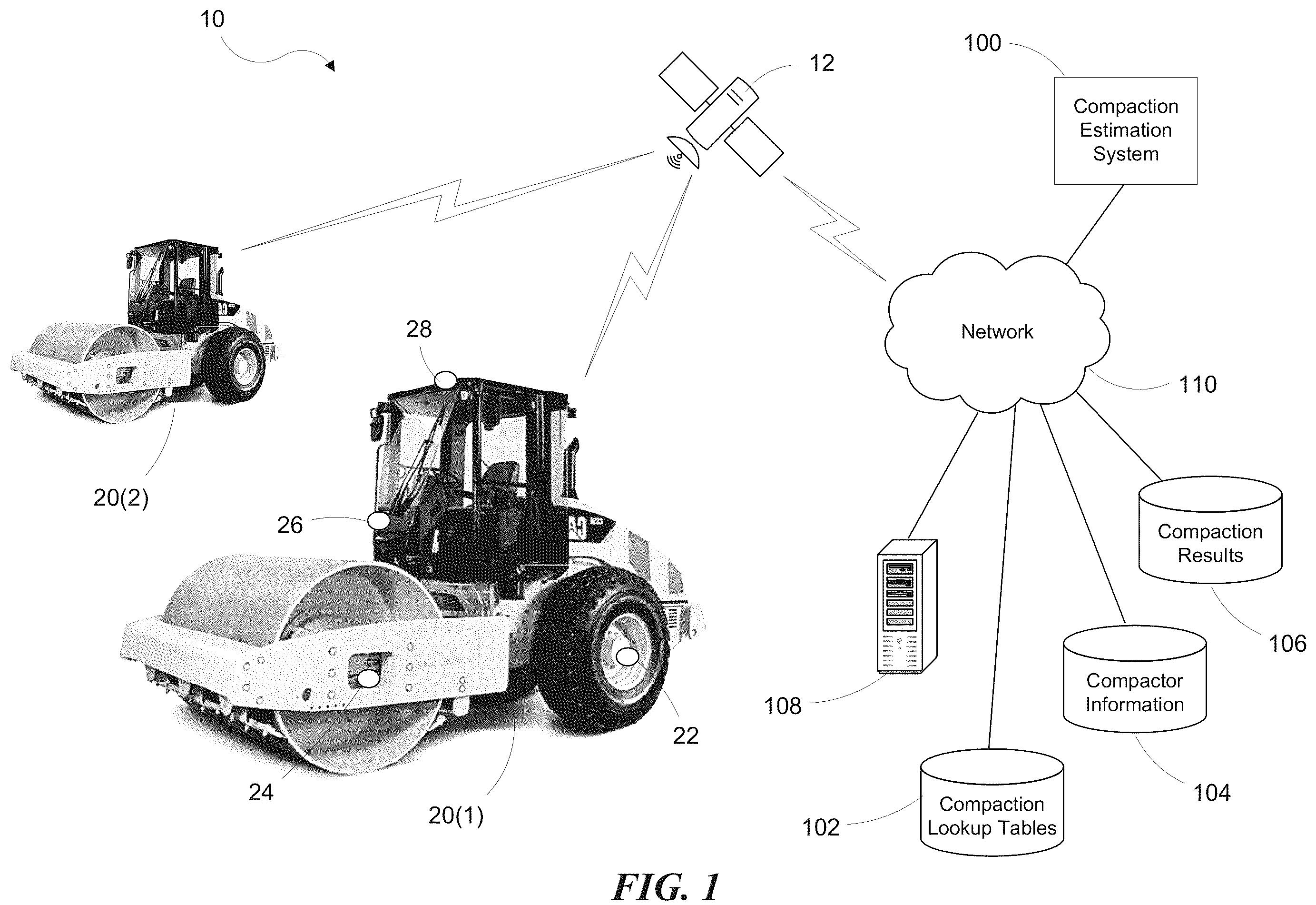Patent US12157979 — Systems and methods for estimating material compaction based on electric motor drive power — Figure 1