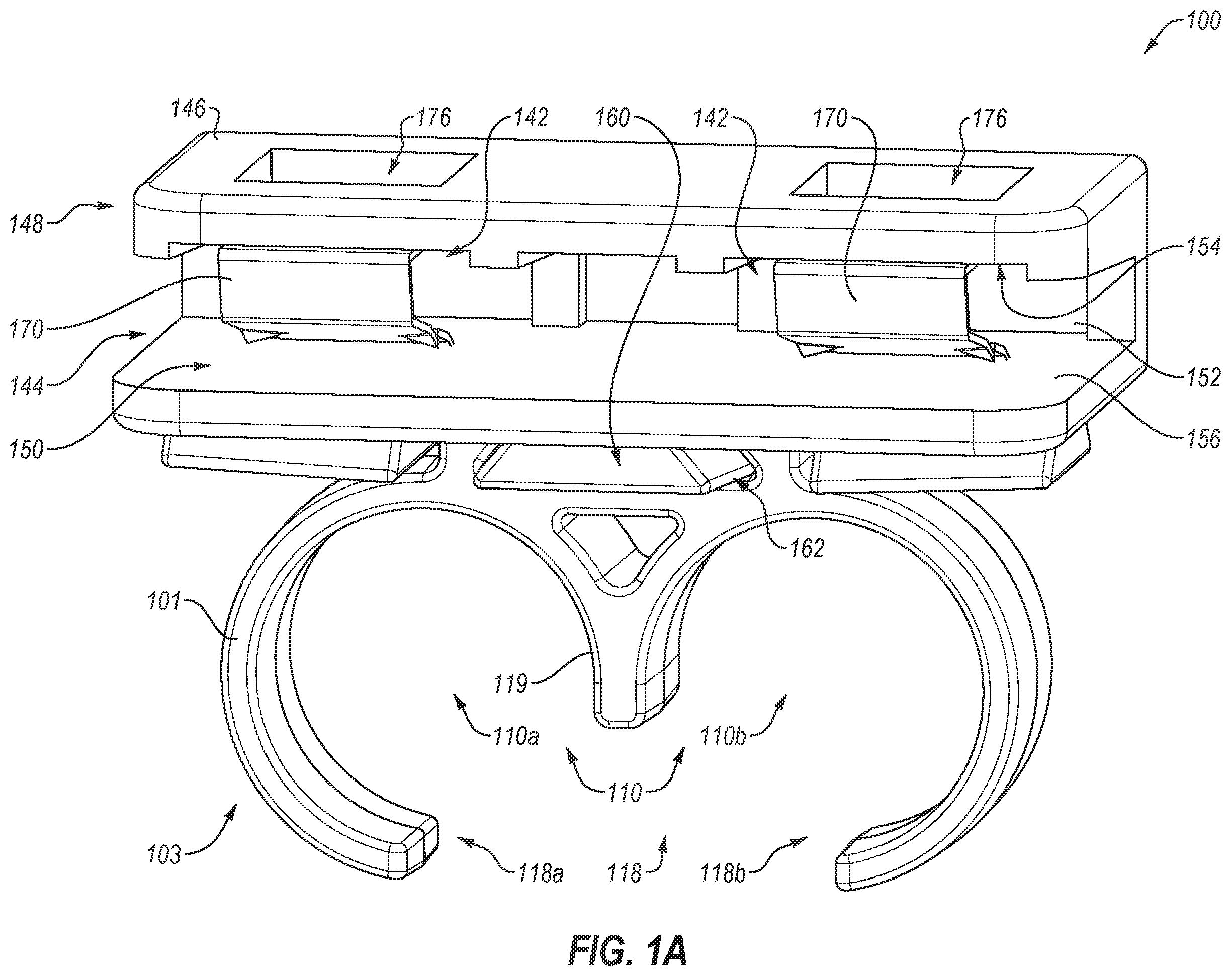 Patent US12158229 — Photovoltaic wire management clip — Figure 1