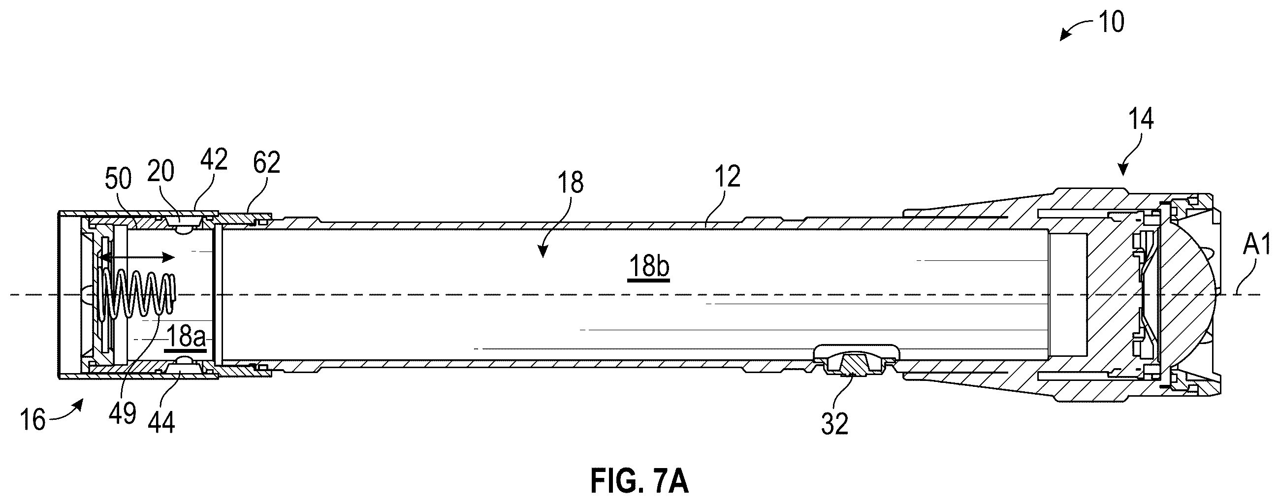 Patent US12158249 Figure 7 – Flashlight with rechargeable battery assembly