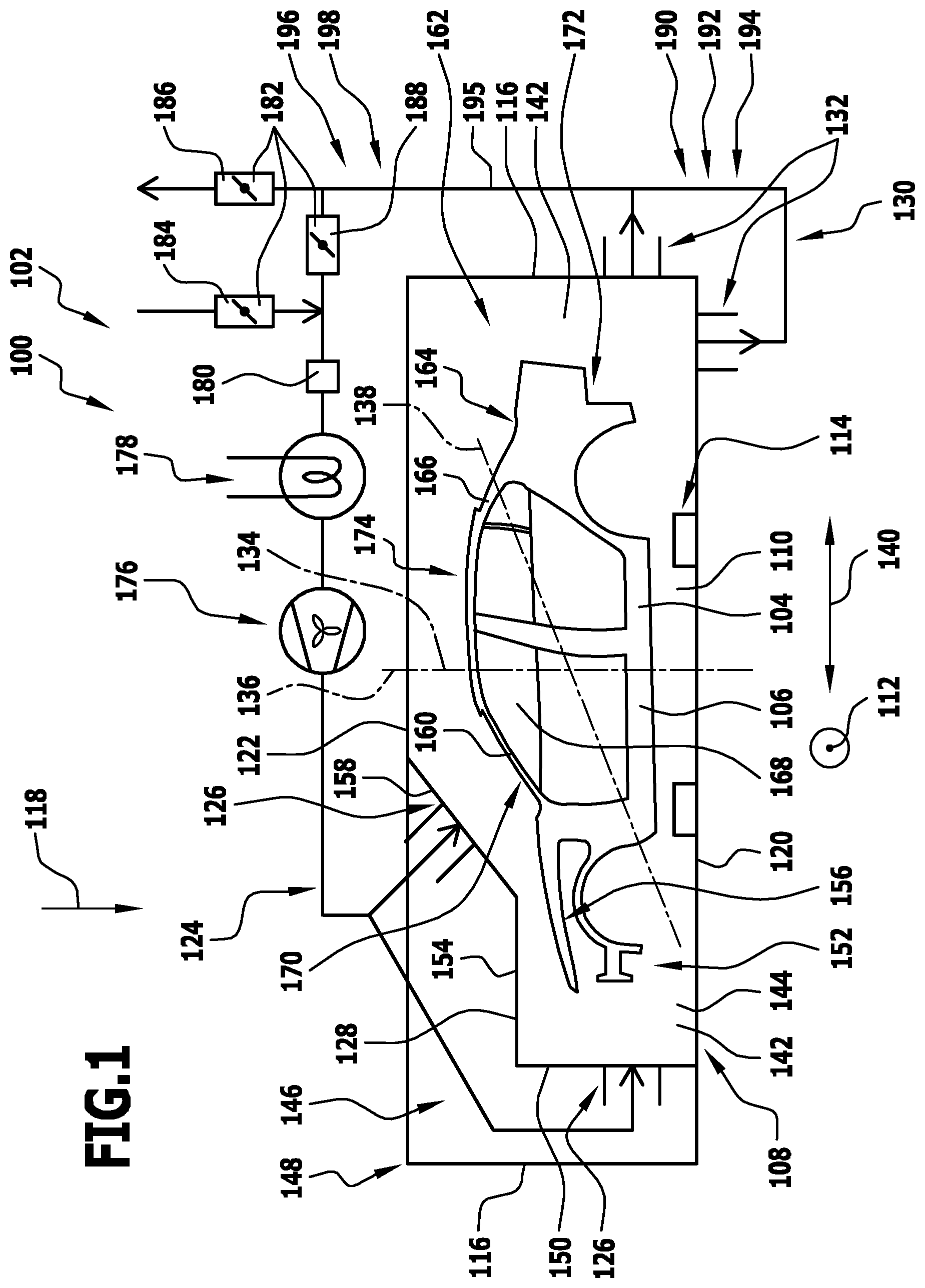 Patent US12158304 — Treatment installation and method for treating workpieces — Figure 1