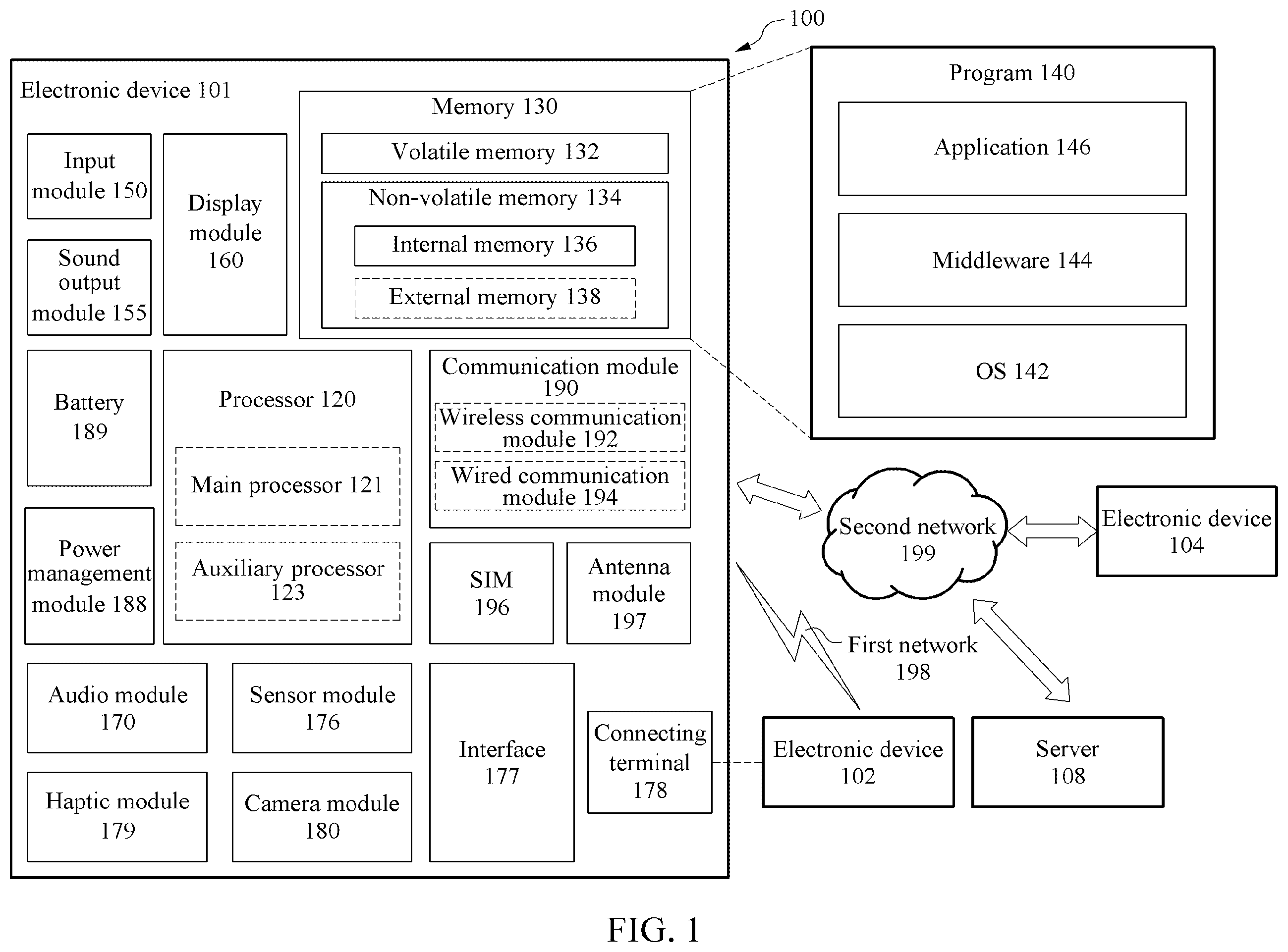 Patent US12158775 Figure 1 – Electronic device including display panel