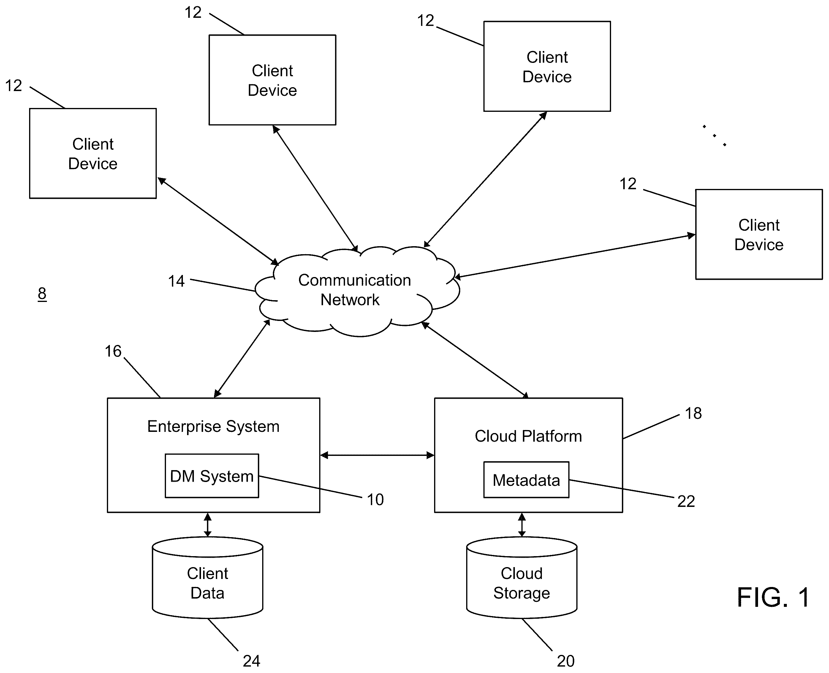 Patent US12158909 — System and method for managing document metadata — Figure 1