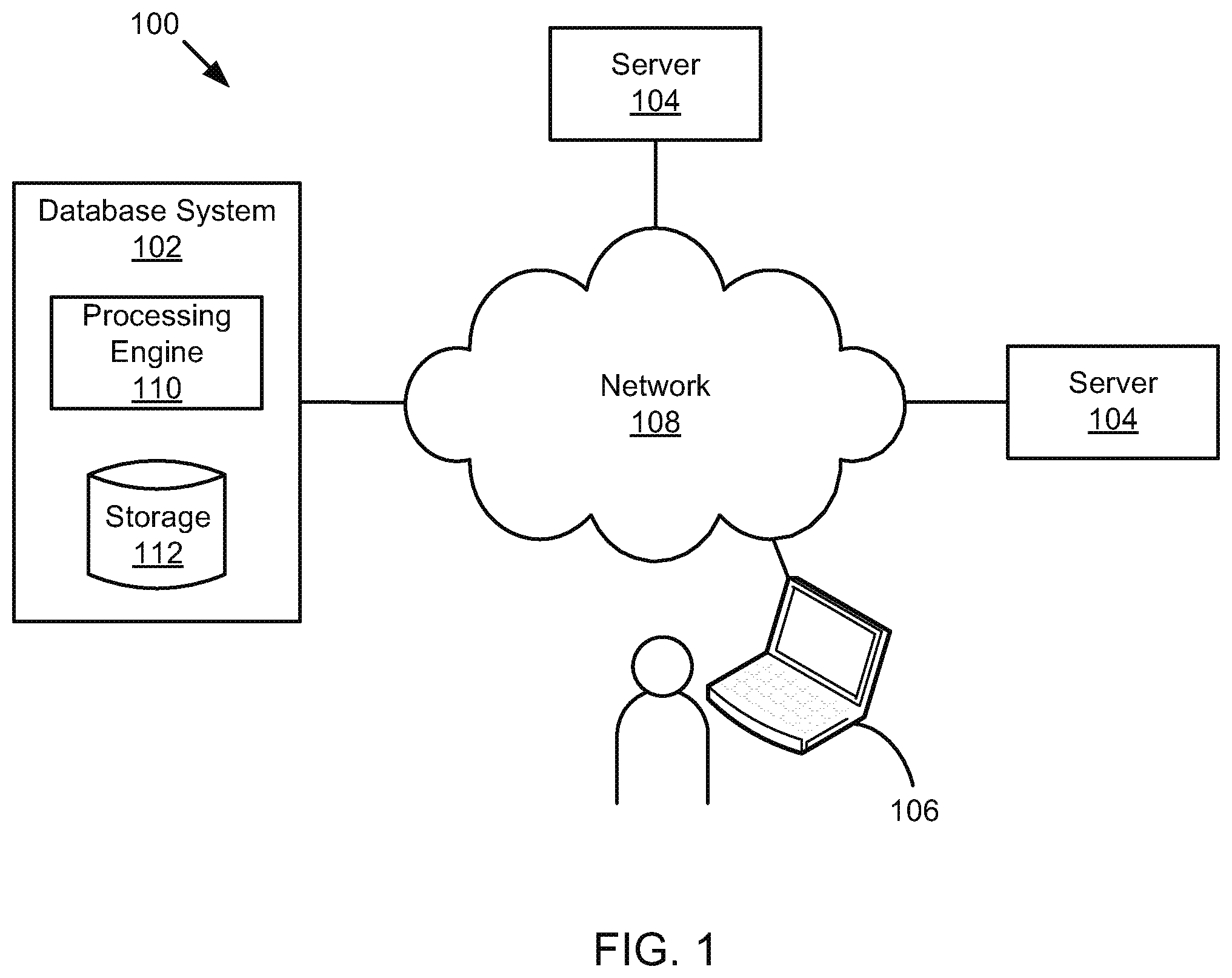 Patent US12158970 — Directing queries to encrypted database files — Figure 1