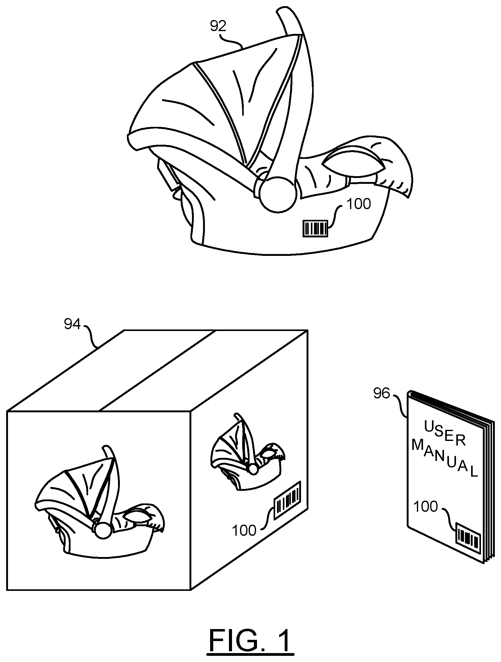 Patent US12165000 — Vehicle item identification and registration — Figure 1
