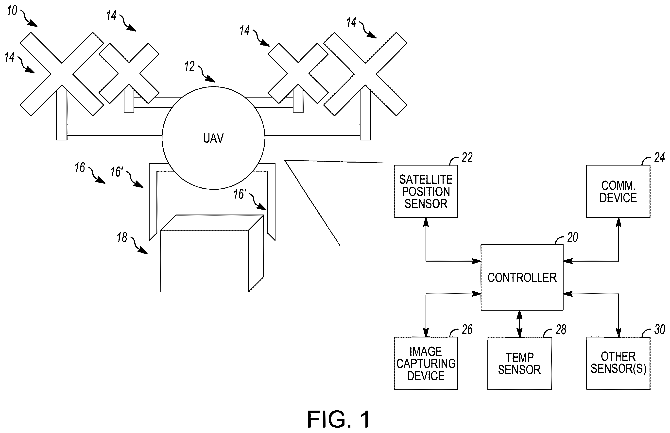 Patent US12165097 — System and method for secure delivery of a medication package using unmanned aerial vehicles — Figure 1
