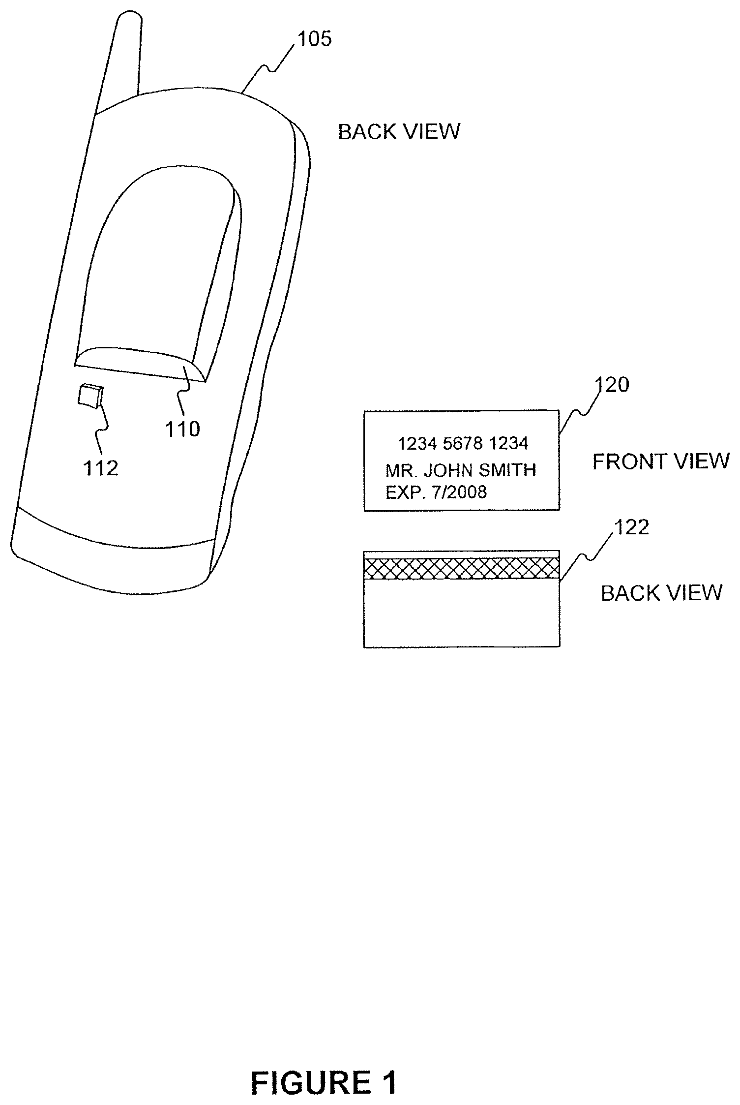 Patent US12165151 Figure 1 – Wireless devices for storing a financial account card and methods for storing card data in a wireless device