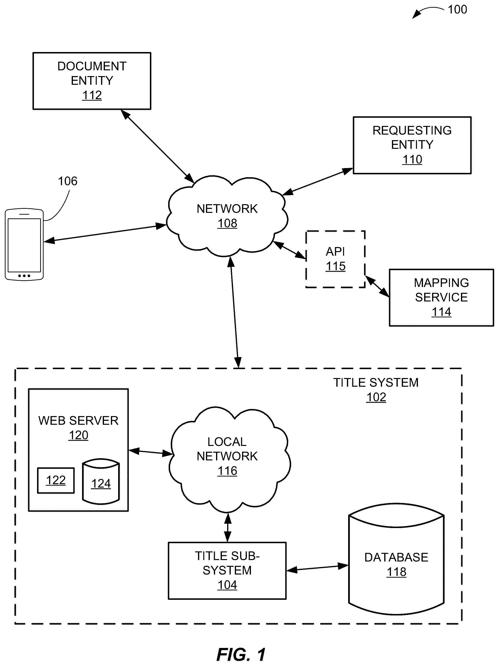 Patent US12165230 — Systems and methods for generating title reports — Figure 1