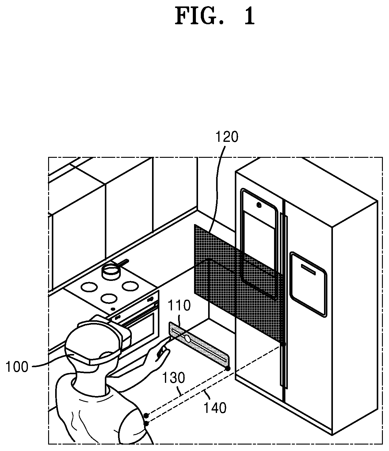 Patent US12165408 — Method of displaying content by augmented reality device and augmented reality device for displaying content — Figure 1