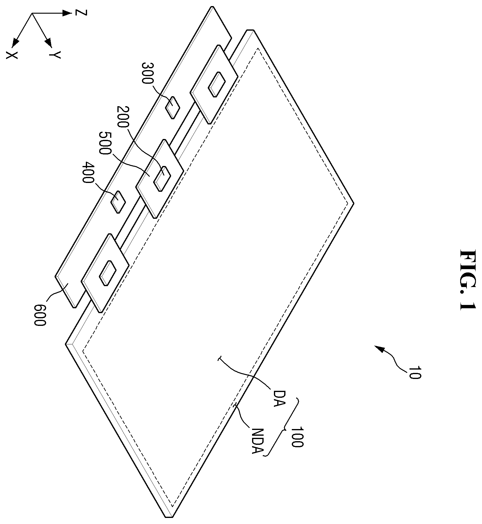 Patent US12165565 Figure 1 – Display device