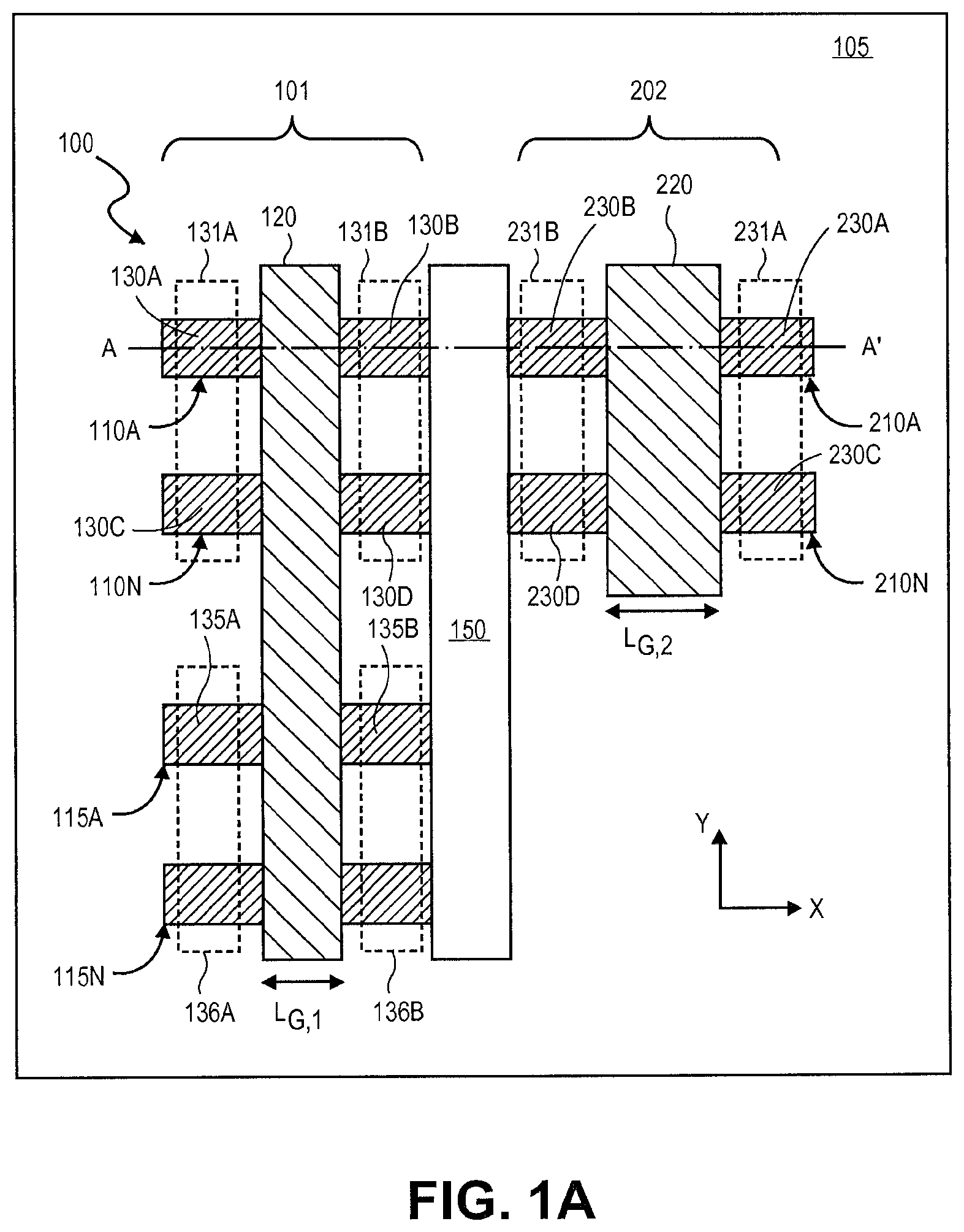 Patent US12165928 — Integrated circuits with recessed gate electrodes — Figure 1