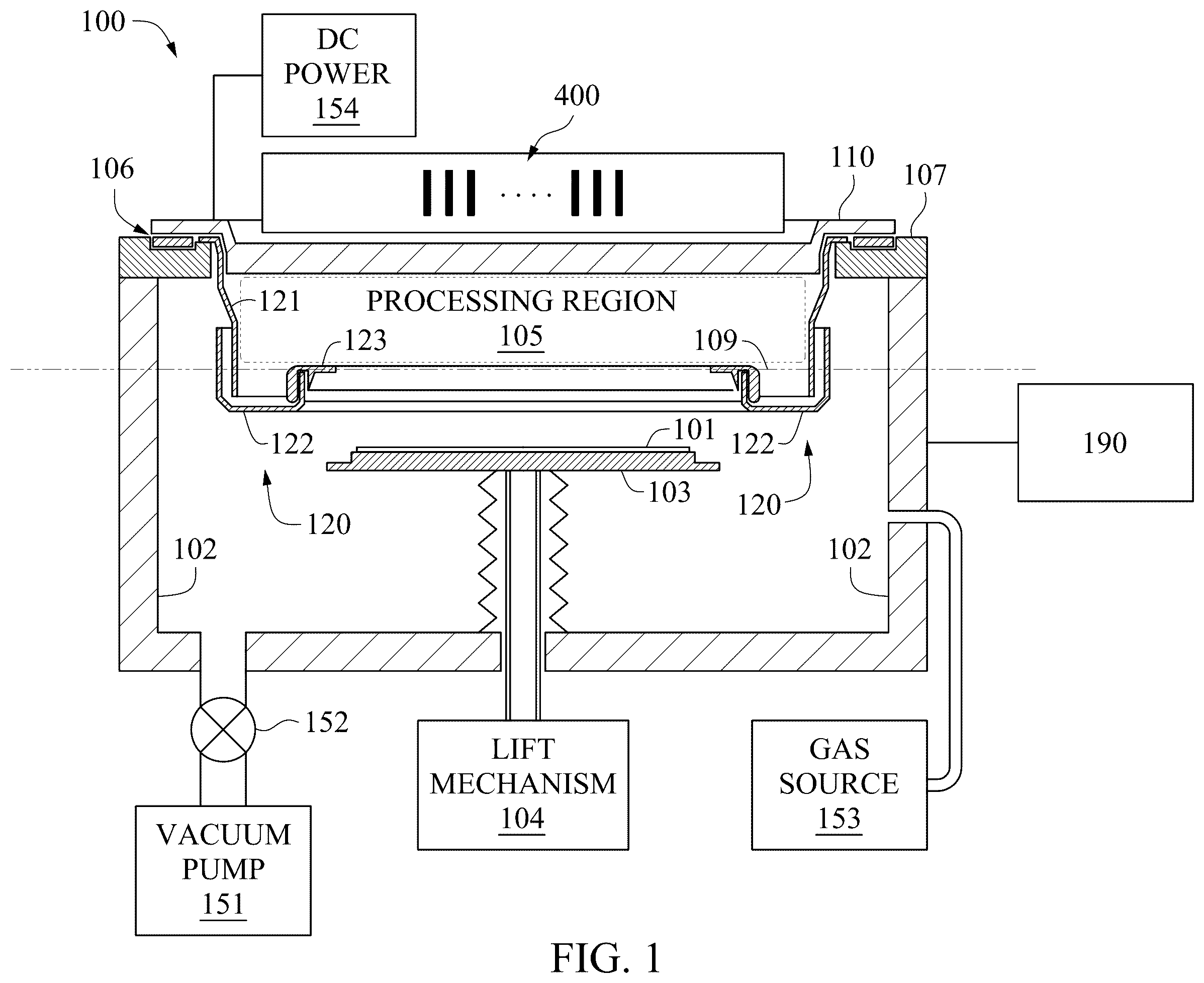Patent US12165935 Figure 1 – Physical vapor deposition process apparatus and method of optimizing thickness of a target material film deposited using the same
