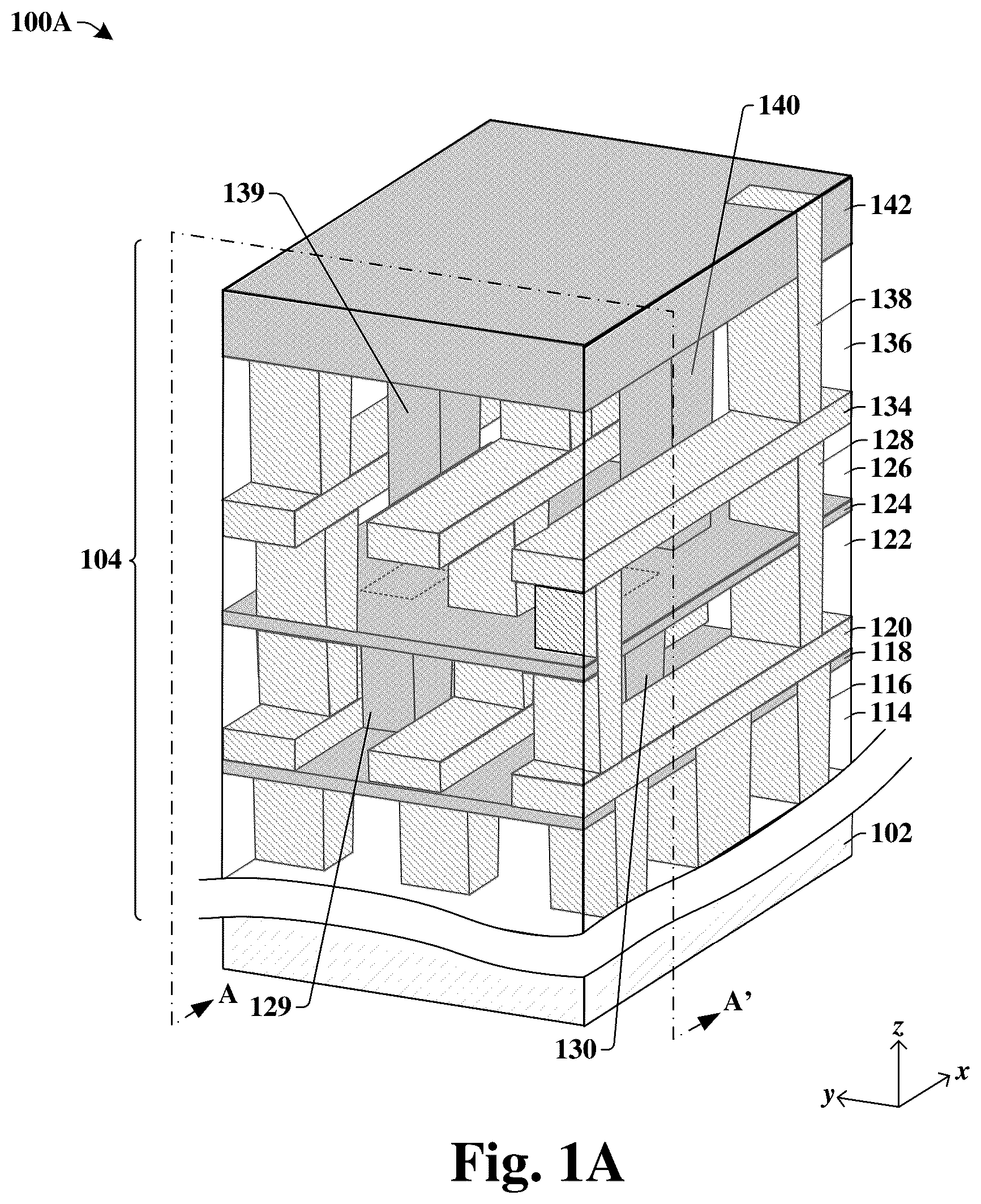 Patent US12165945 — Thermal interconnect structure for thermal management of electrical interconnect structure — Figure 1